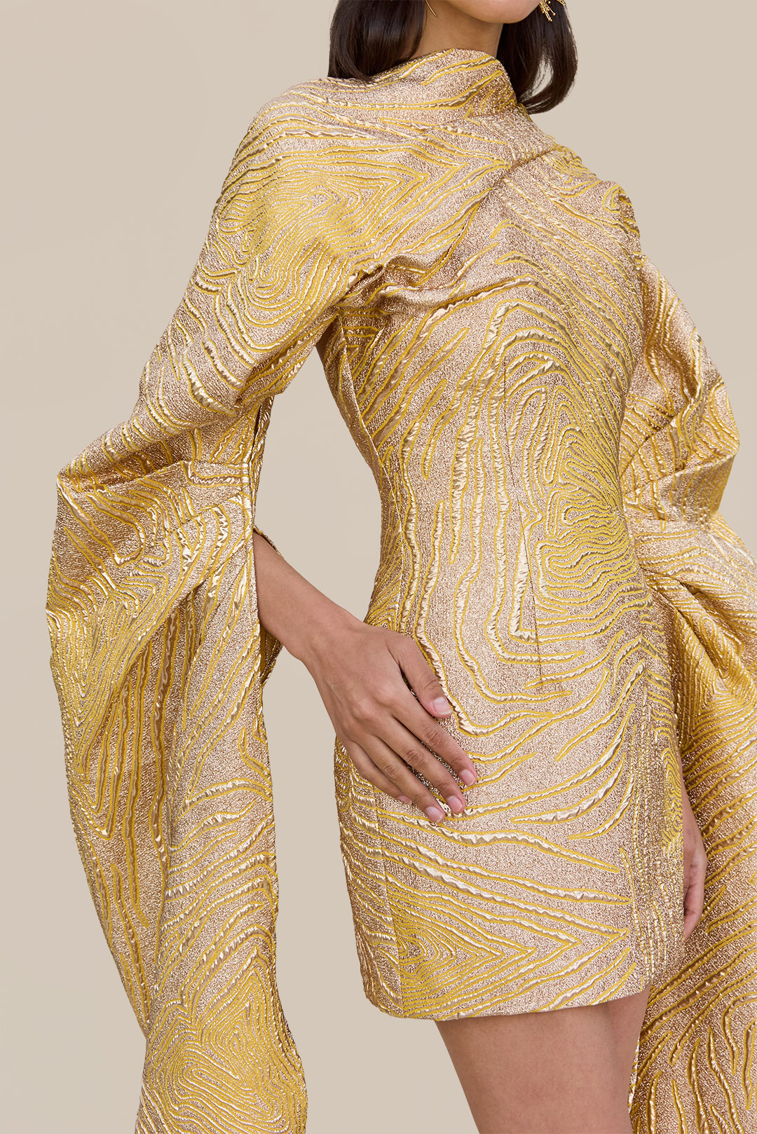 BRANDY DRESS - GOLD MULTI CULT GAIA BRANDY DRESS - GOLD MULTI CULT GAIA