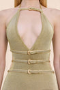 EVALEIGH KNIT DRESS - GOLD