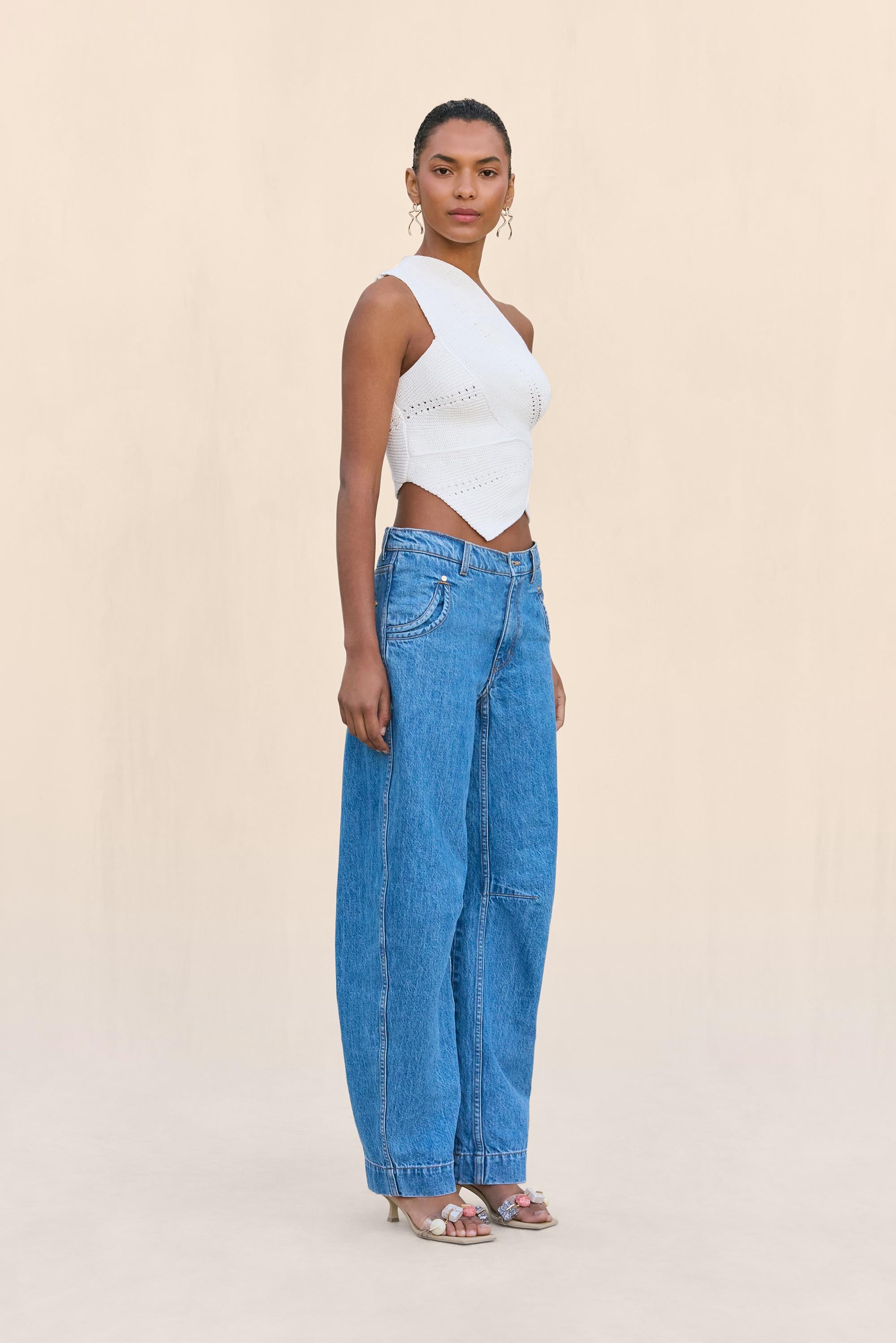 DENEUVE KNIT TOP - OFF WHITE