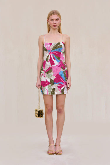 BEBE DRESS - FLORAL ROSETTE | BEBE DRESS - FLORAL ROSETTE