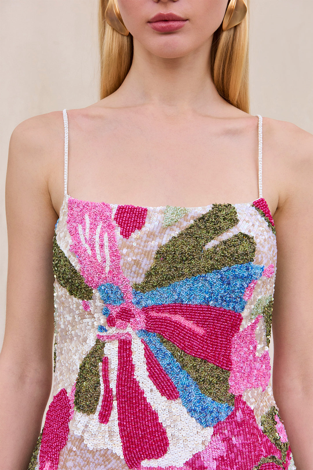 BEBE DRESS - FLORAL ROSETTE