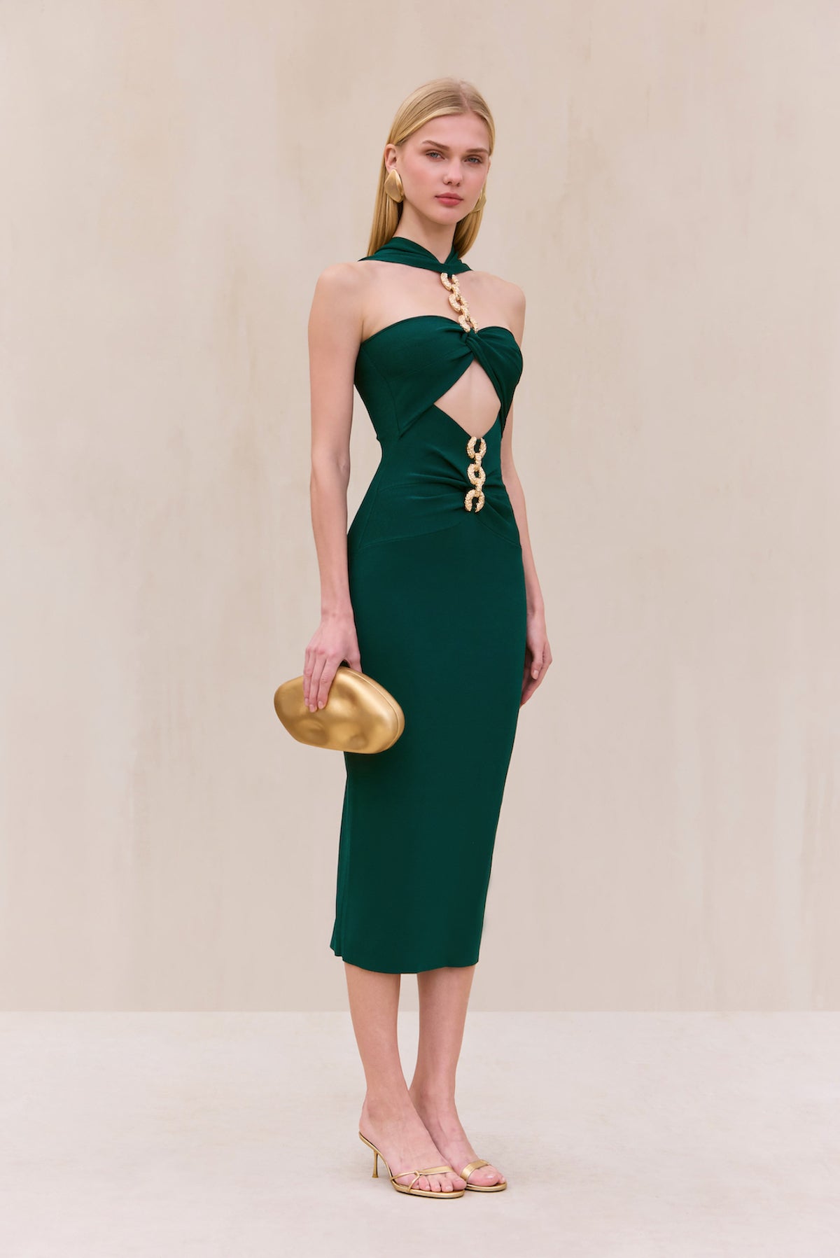 CRISTOS KNIT DRESS - FOREST GREEN