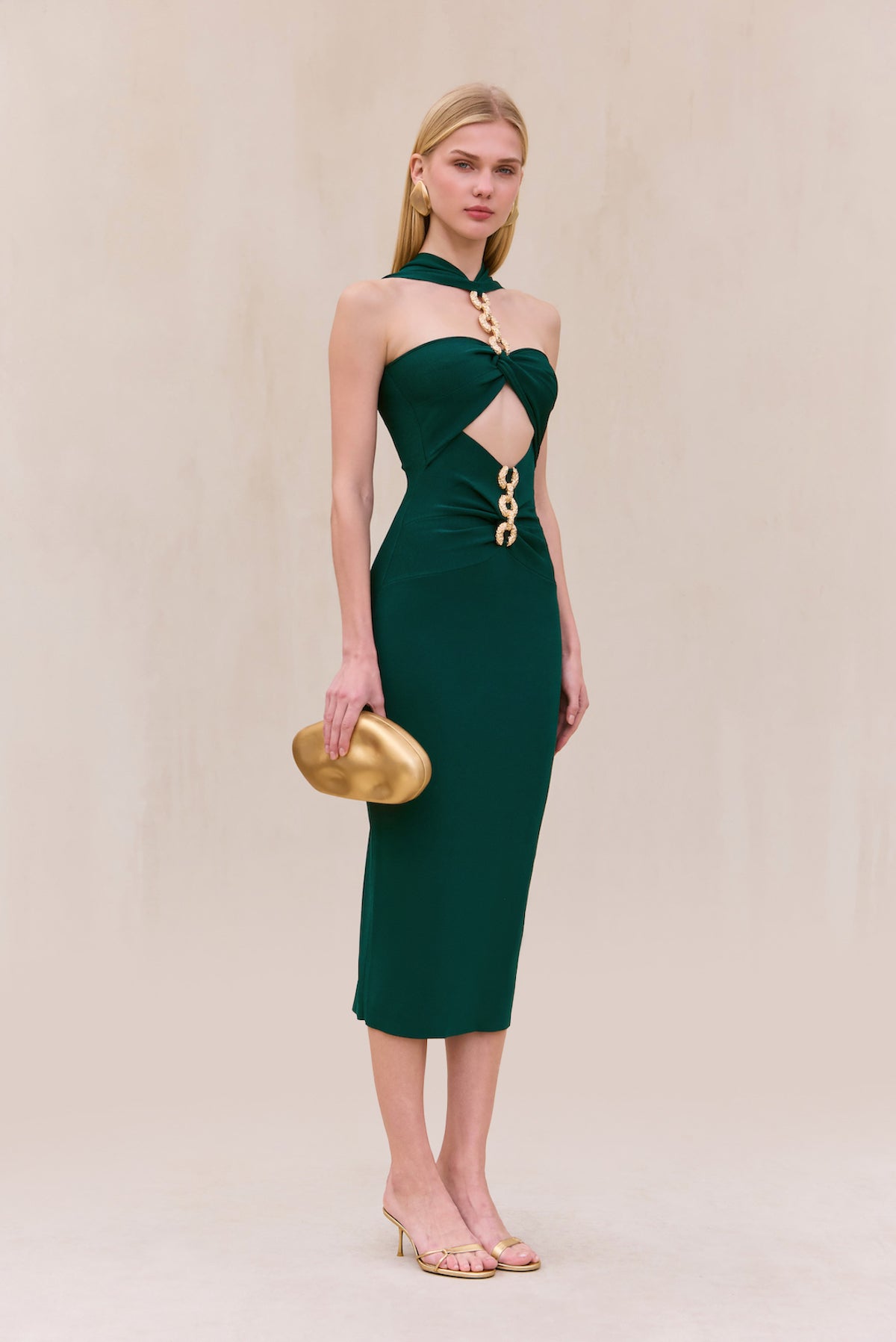 CRISTOS KNIT DRESS - FOREST GREEN  CULT GAIA