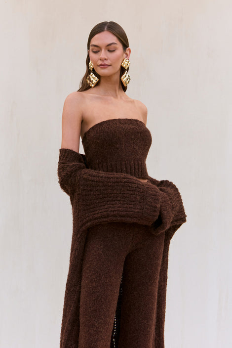 LORIA KNIT CARDIGAN - JAVA