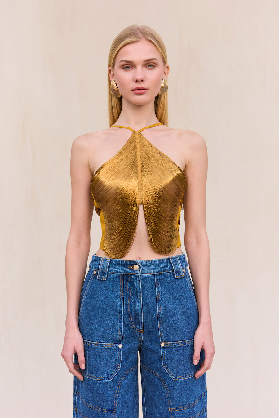 QUELLA TOP - DARK GOLD