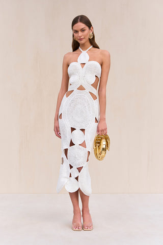 SHENAZ CROCHET DRESS - OFF WHITE