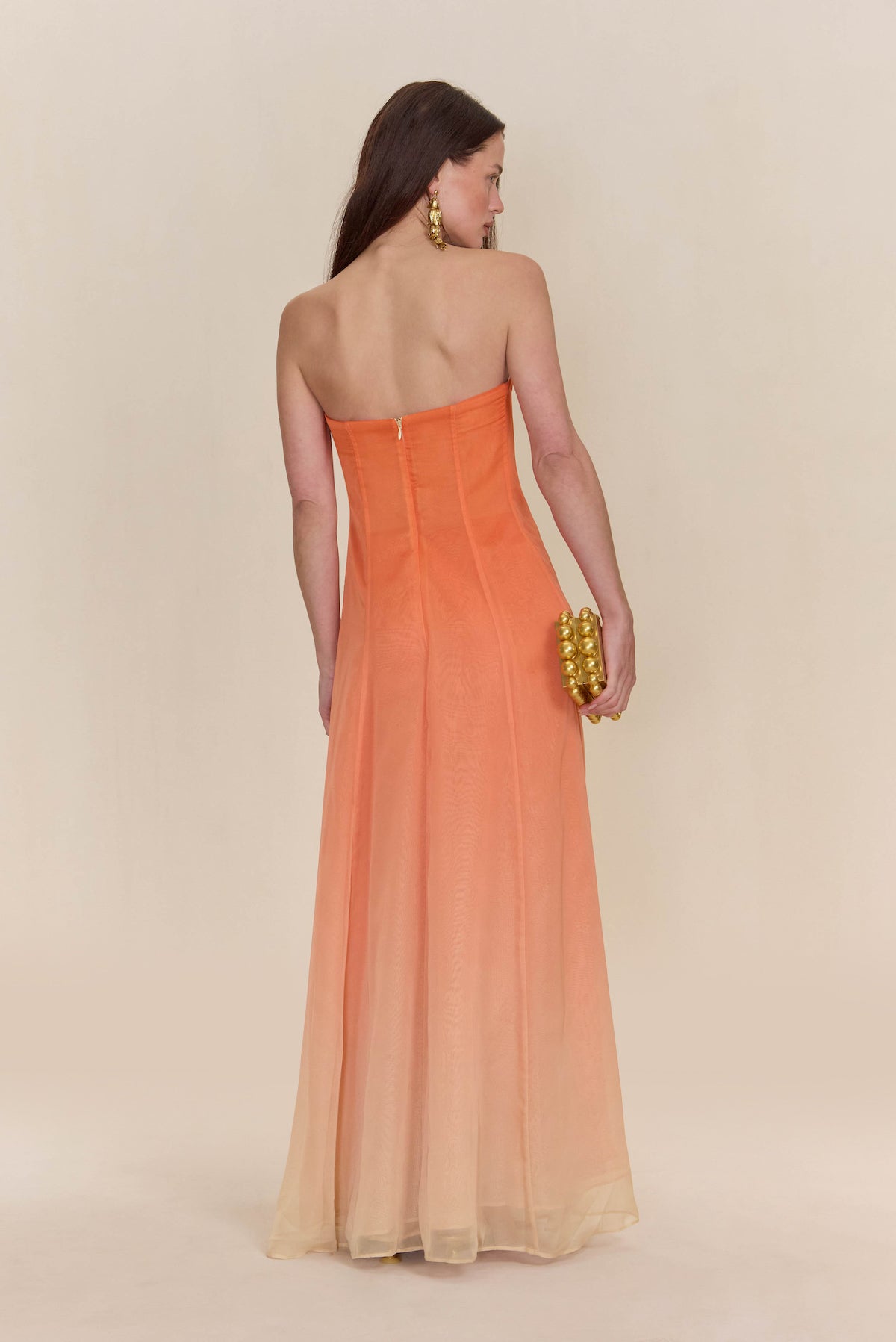 cult gaia orange dress JANELLE GOWN