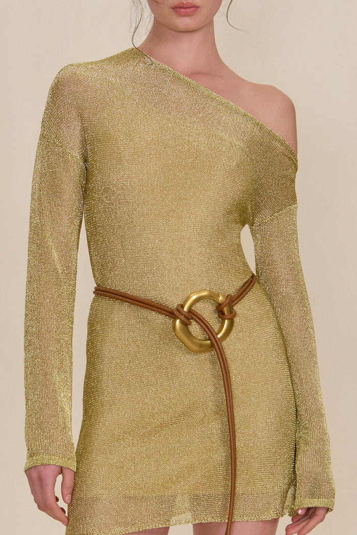 KARISHMA KNIT DRESS - GOLD