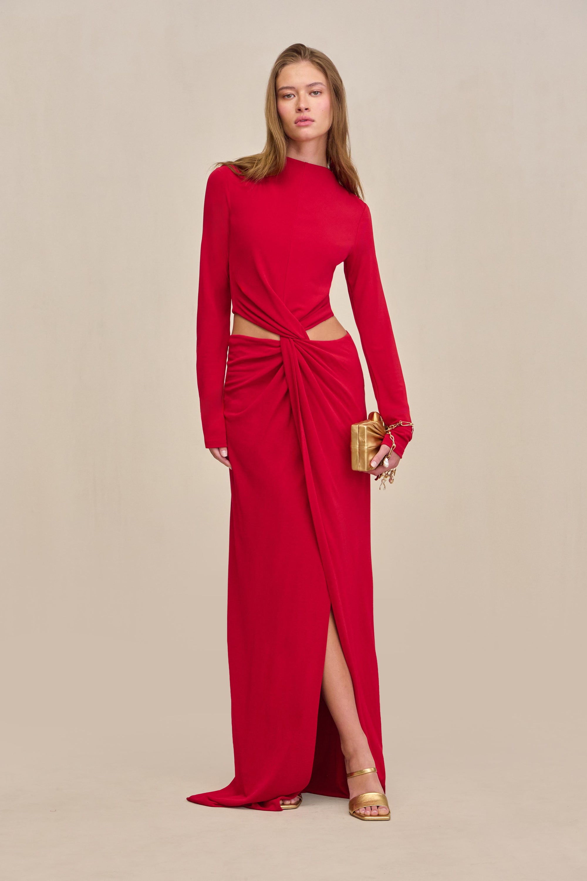 KERI GOWN - MERLOT