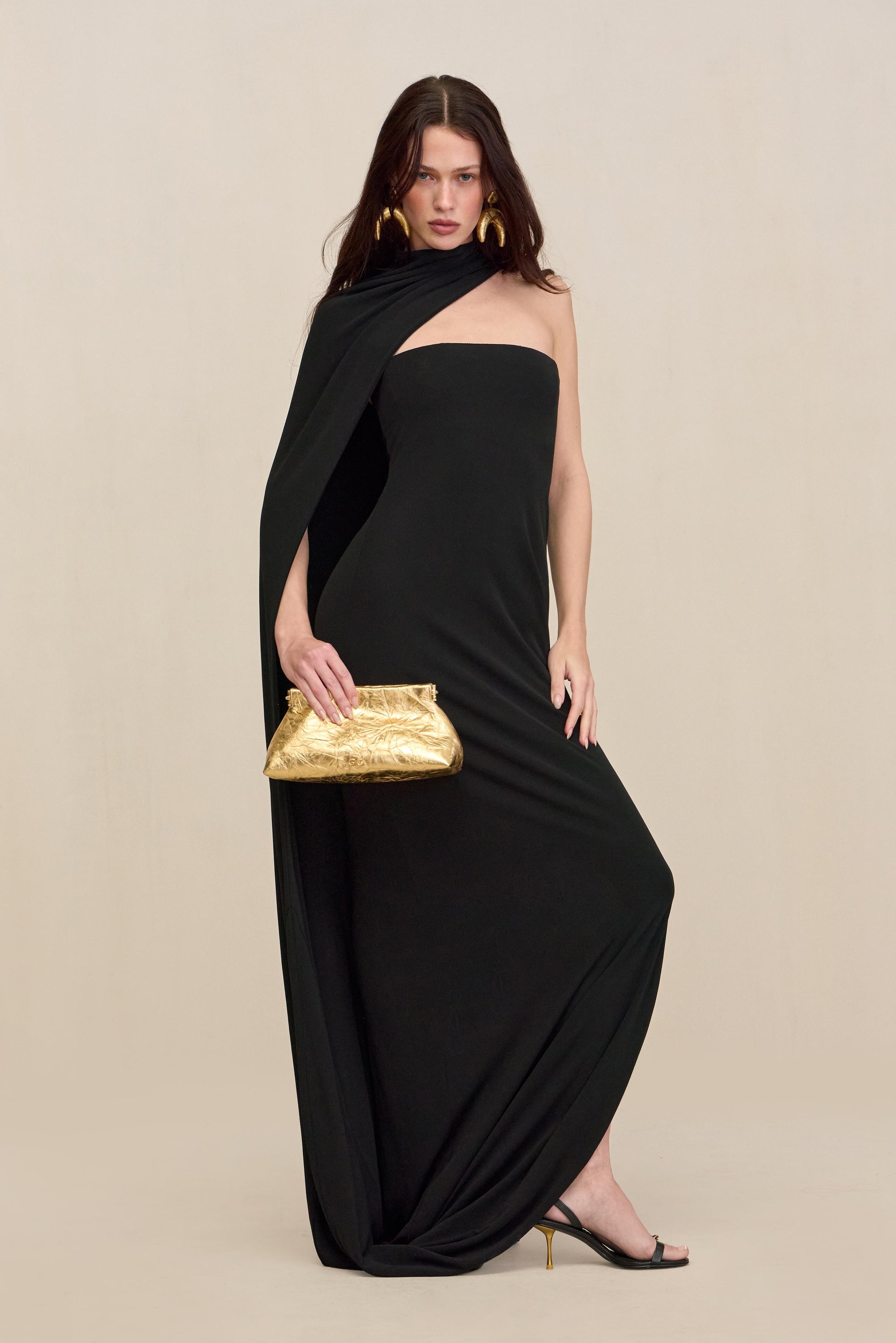 CORSICA GOWN - BLACK