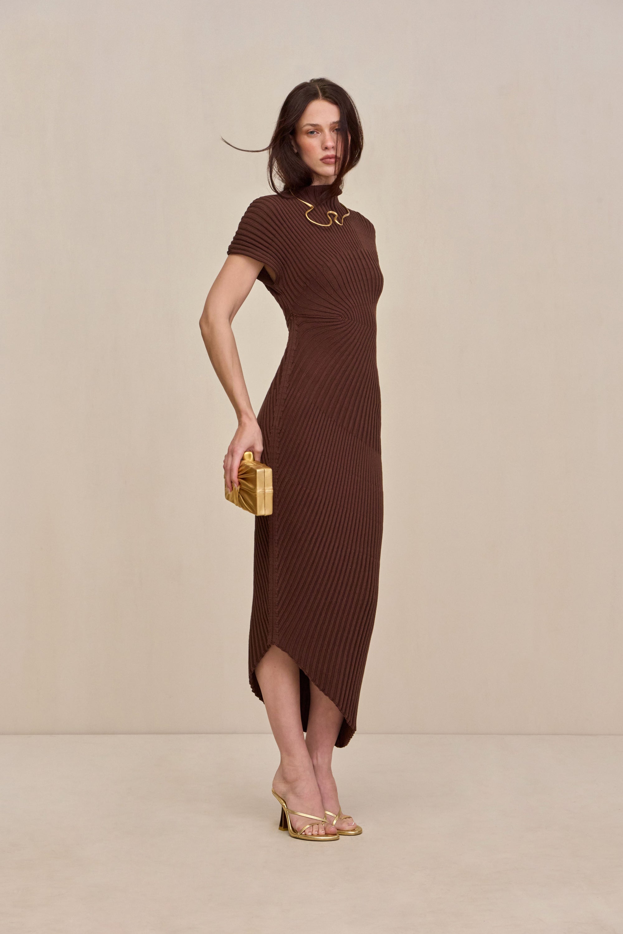 CHRYSTA KNIT DRESS - JAVA