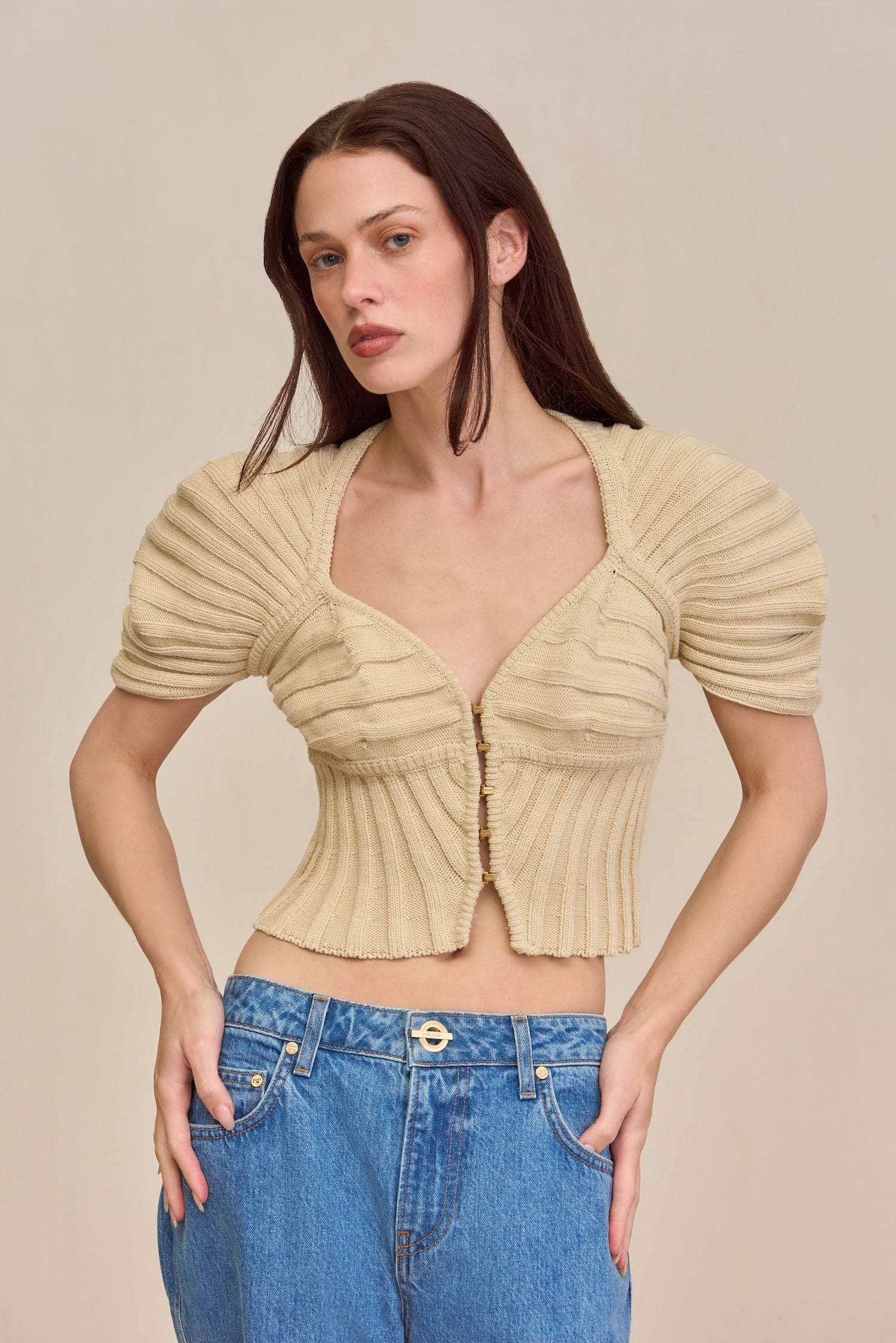 CILLIAN KNIT TOP - BEACH