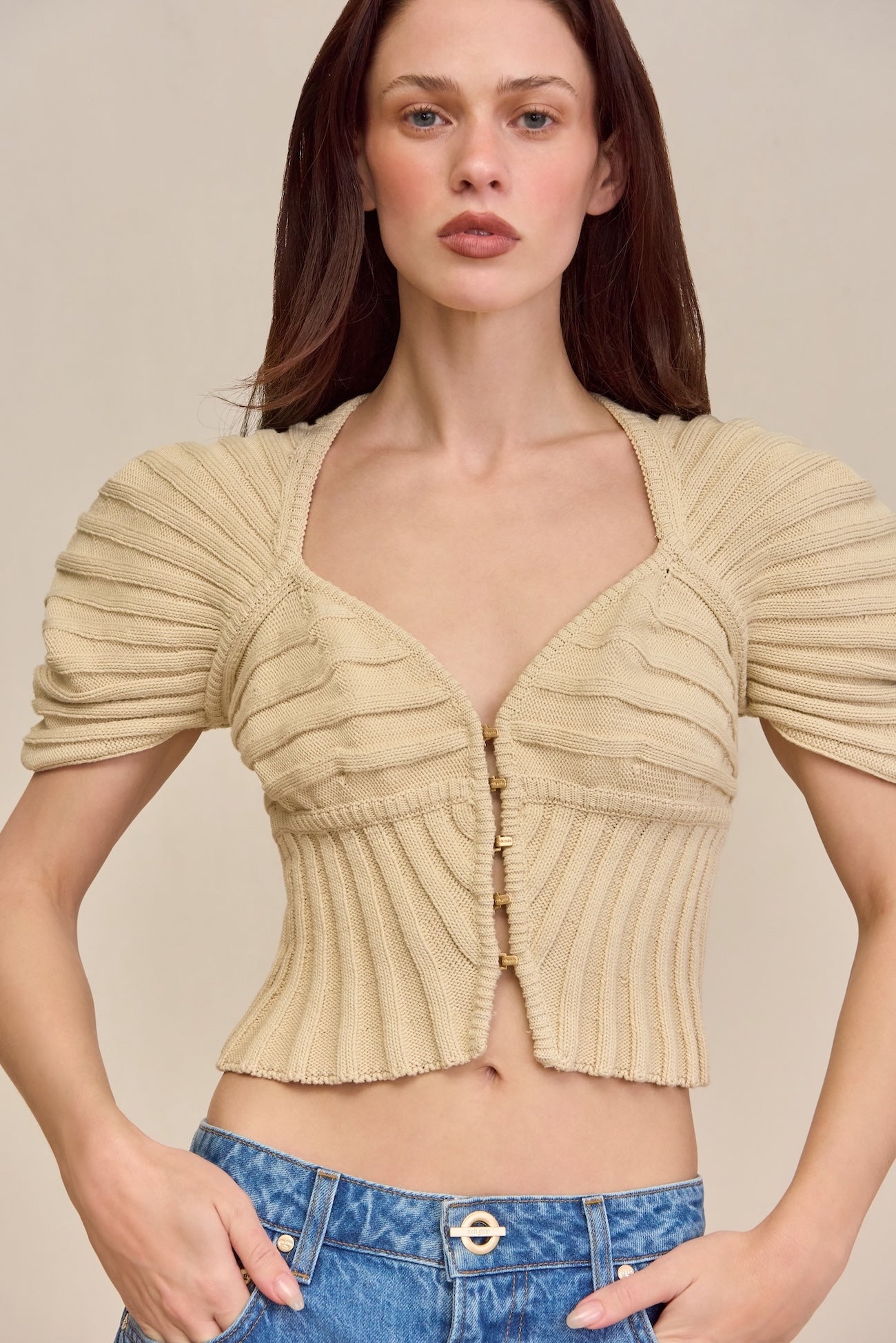 CILLIAN KNIT TOP - BEACH