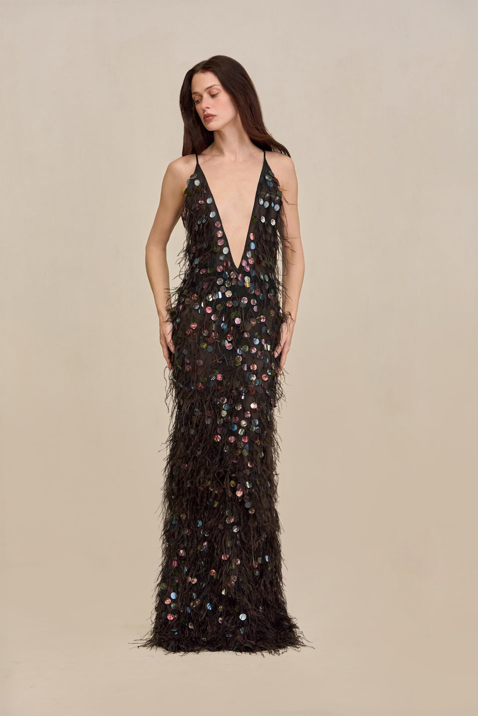 ALMIRA GOWN - BLACK MULTI