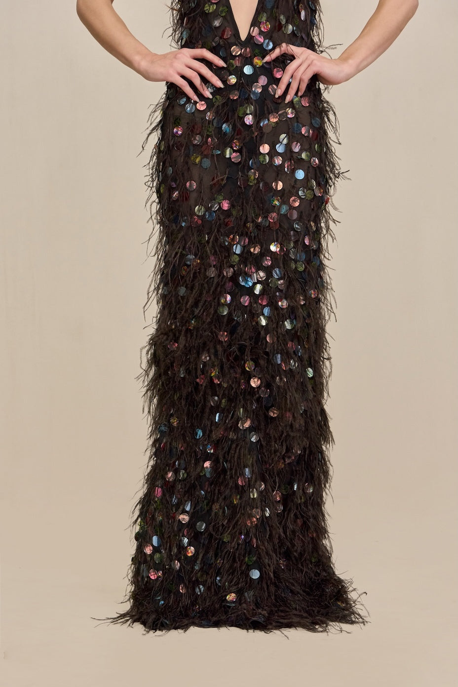 ALMIRA GOWN - BLACK MULTI