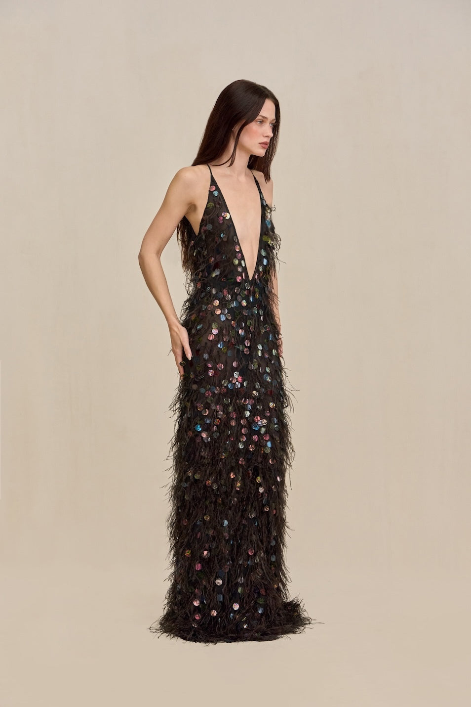 ALMIRA GOWN - BLACK MULTI