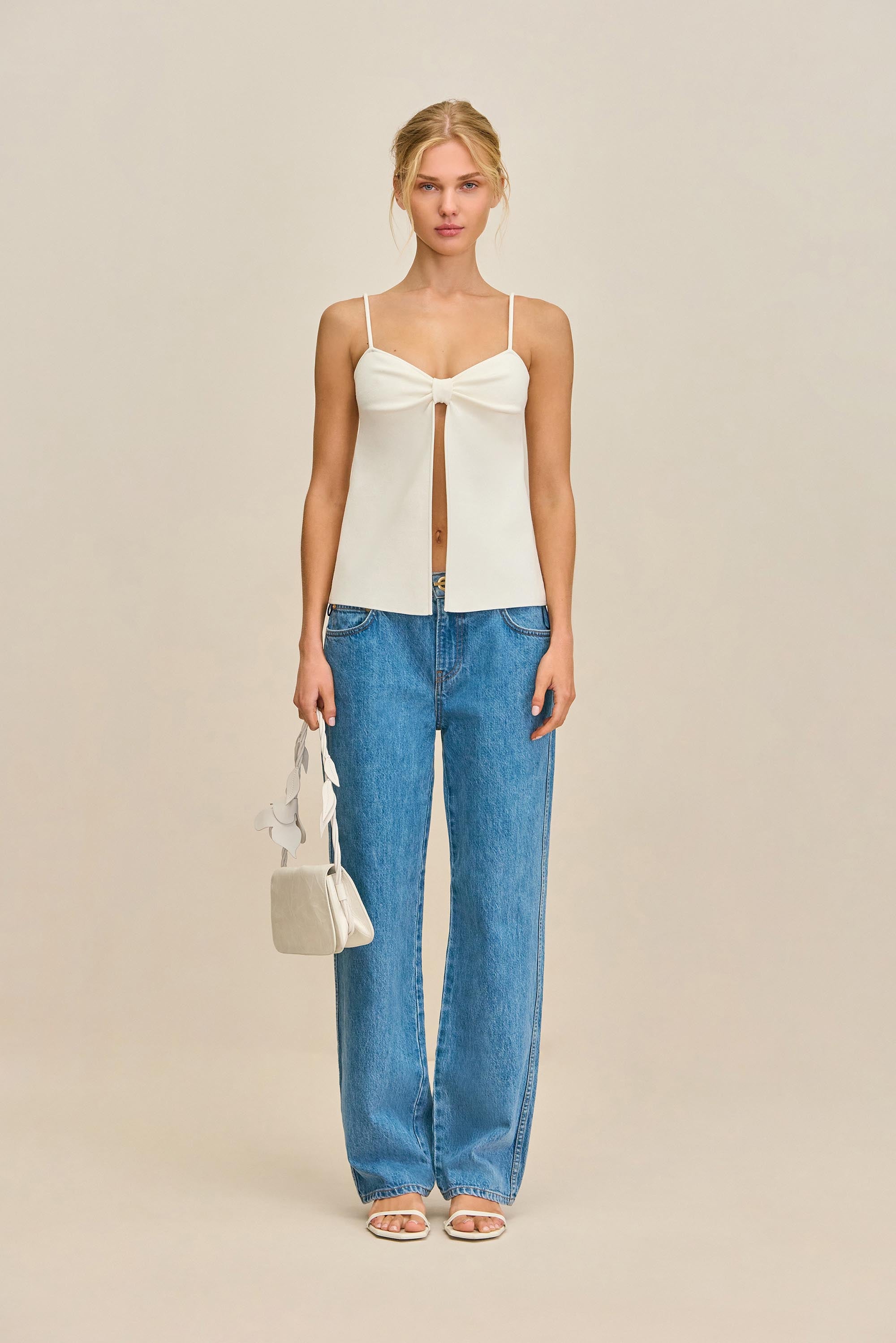 LENNON KNIT TOP - OFF WHITE