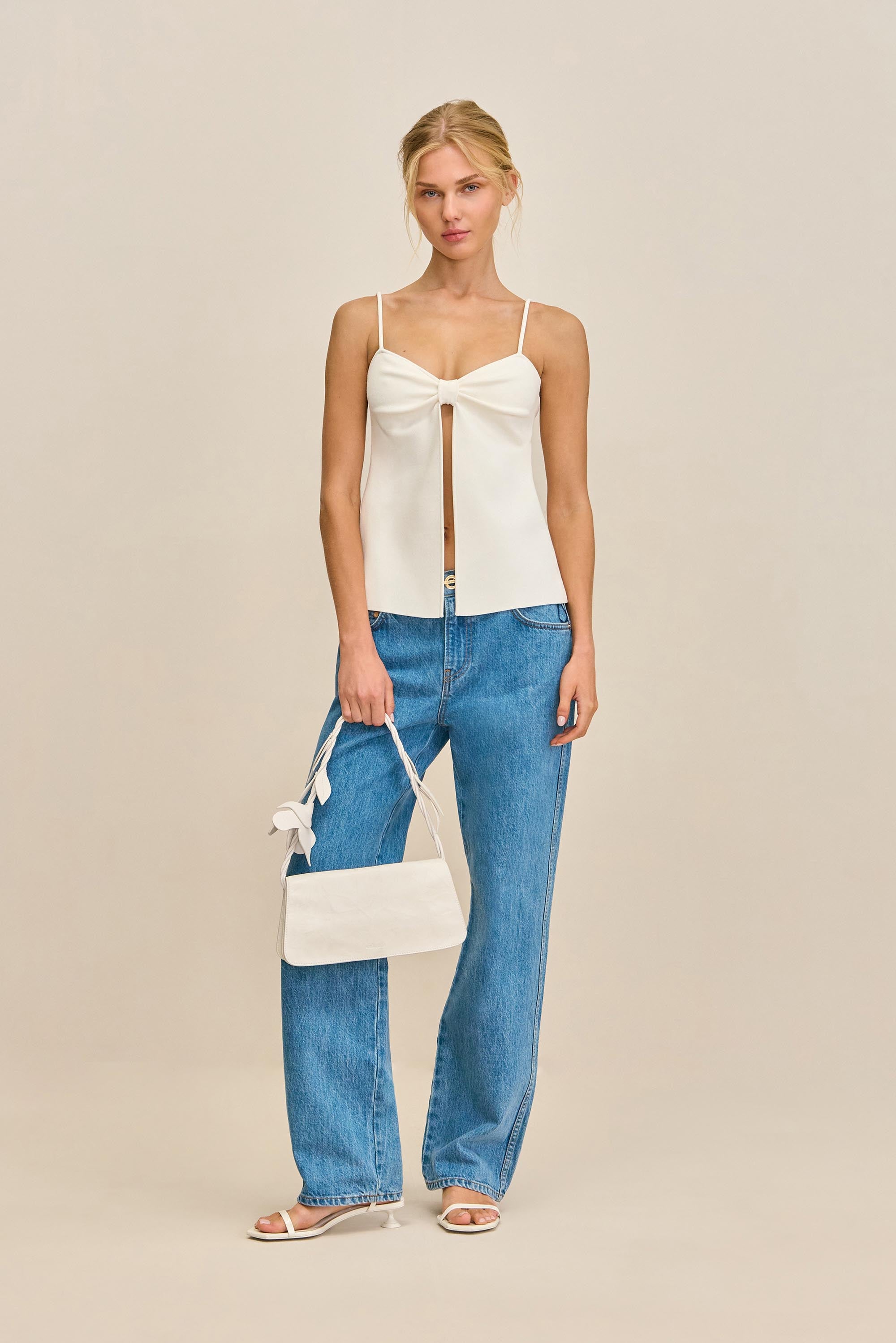 LENNON KNIT TOP - OFF WHITE