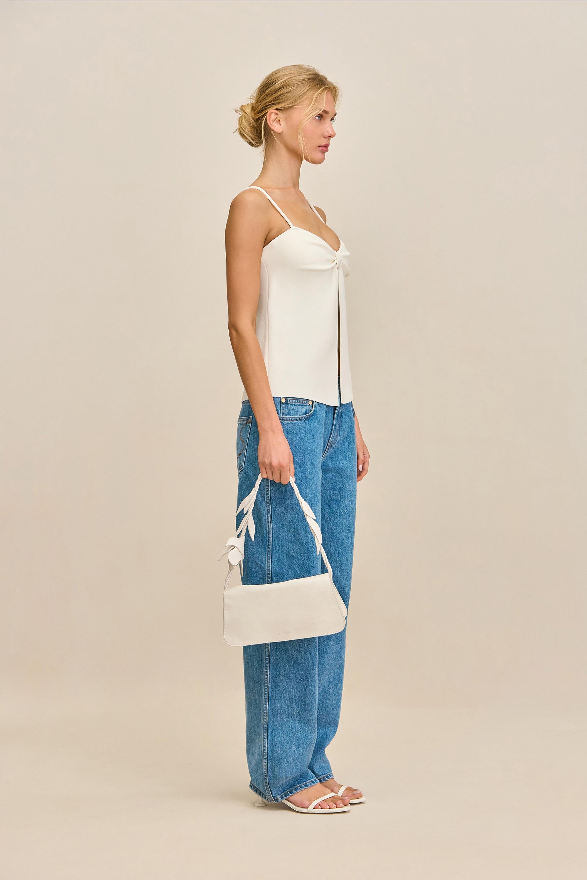 LENNON KNIT TOP - OFF WHITE