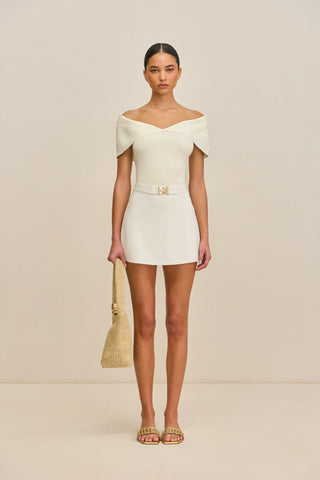 AMORET KNIT SKIRT - OFF WHITE