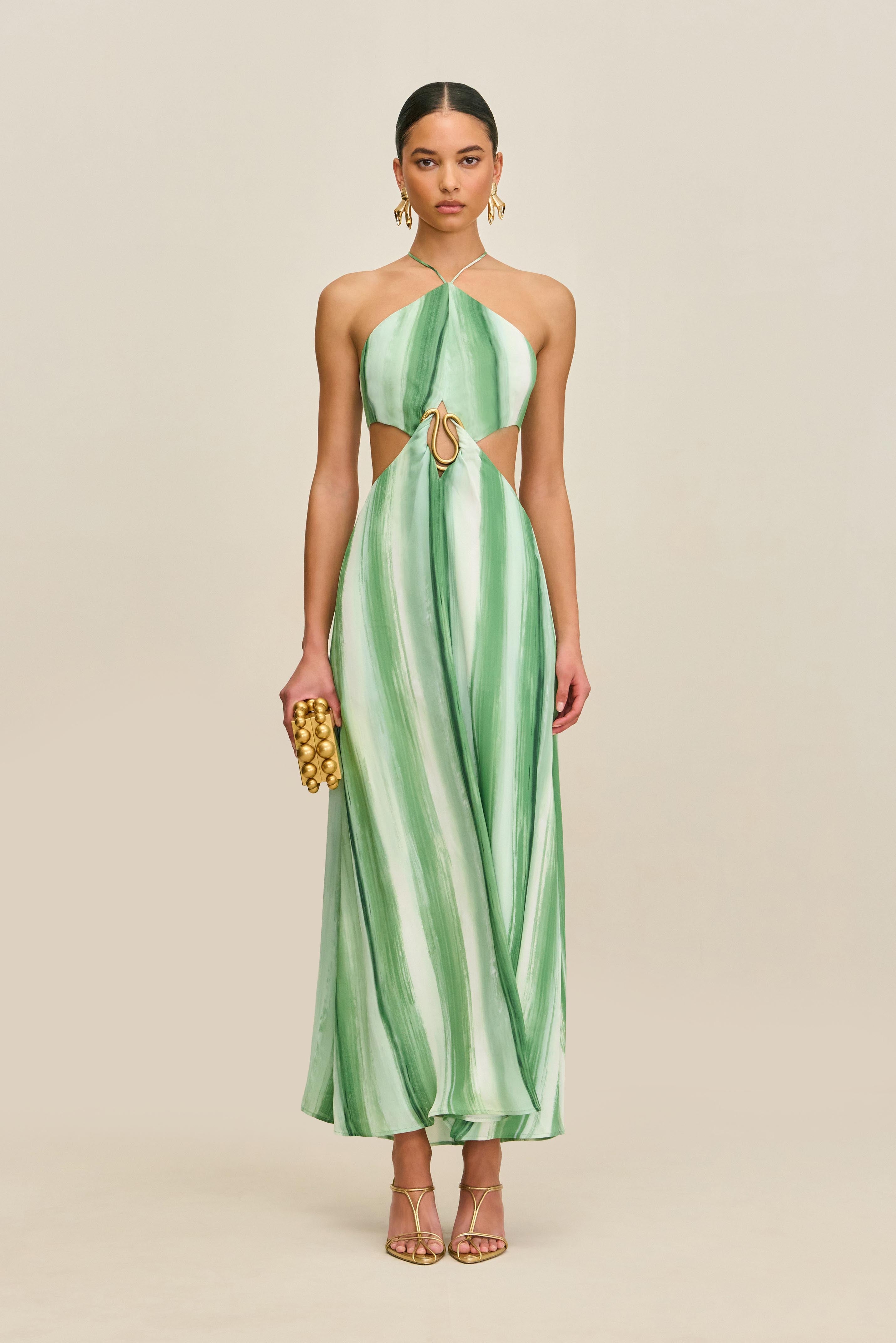 ESMERALDA DRESS - CALLA LILY PAINTED STRIPE