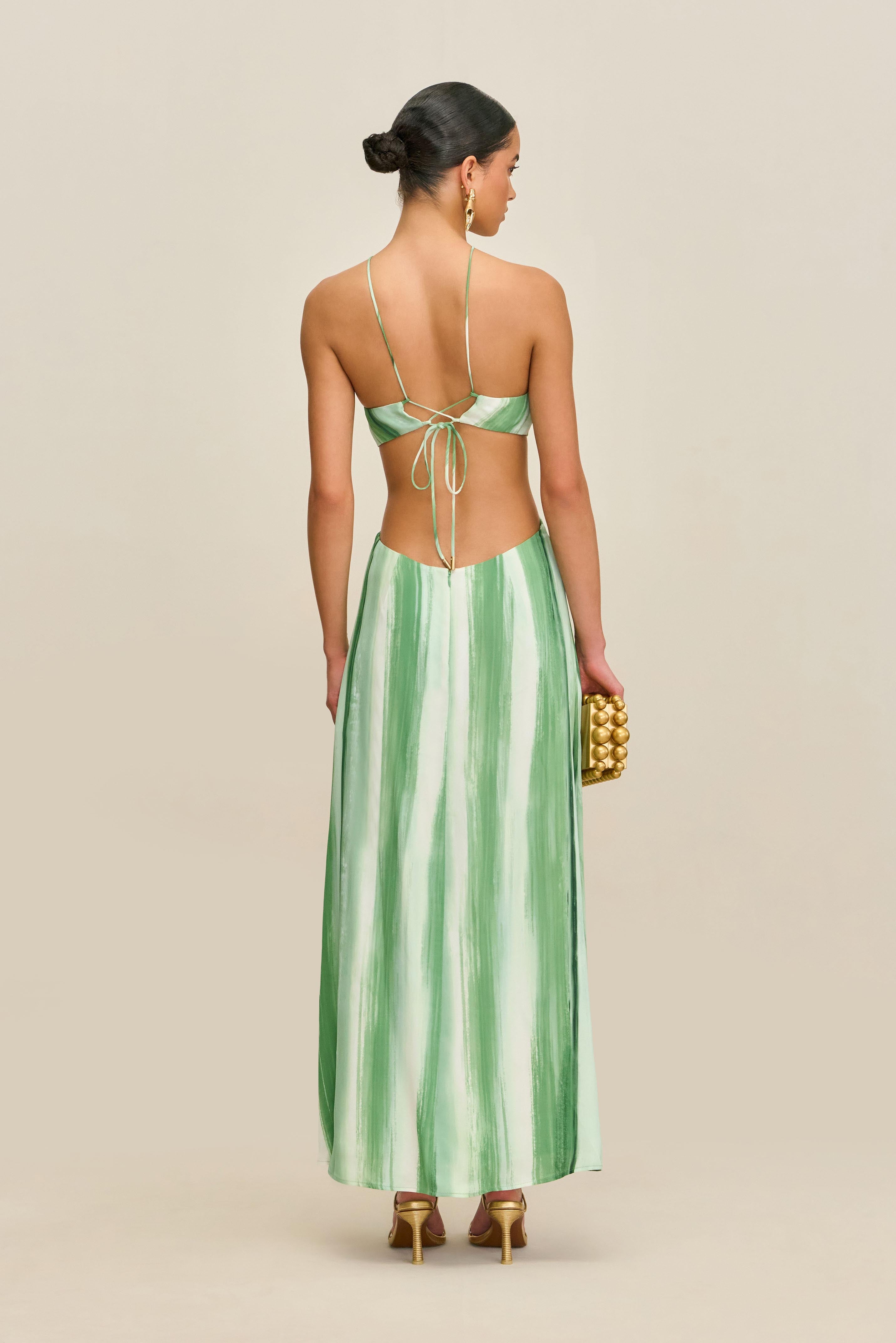 ESMERALDA DRESS - CALLA LILY PAINTED STRIPE