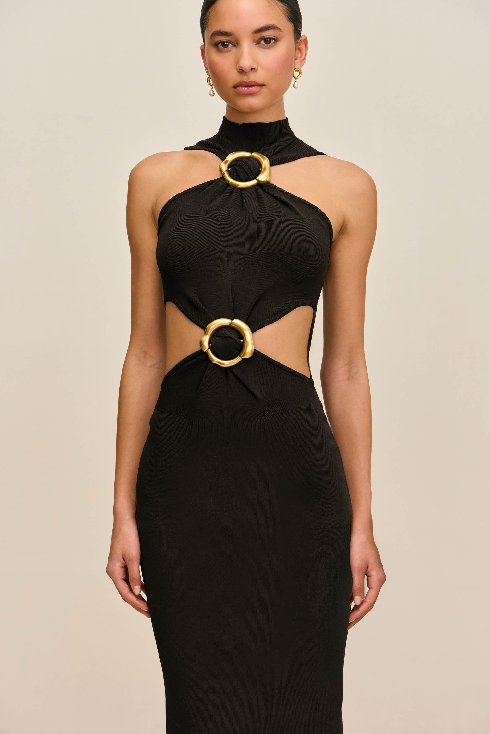 AMBAR KNIT DRESS - BLACK