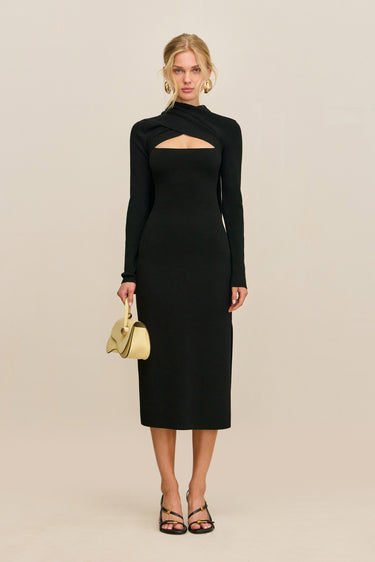 COLETTA KNIT DRESS - BLACK | COLETTA KNIT DRESS - BLACK | Secondary image