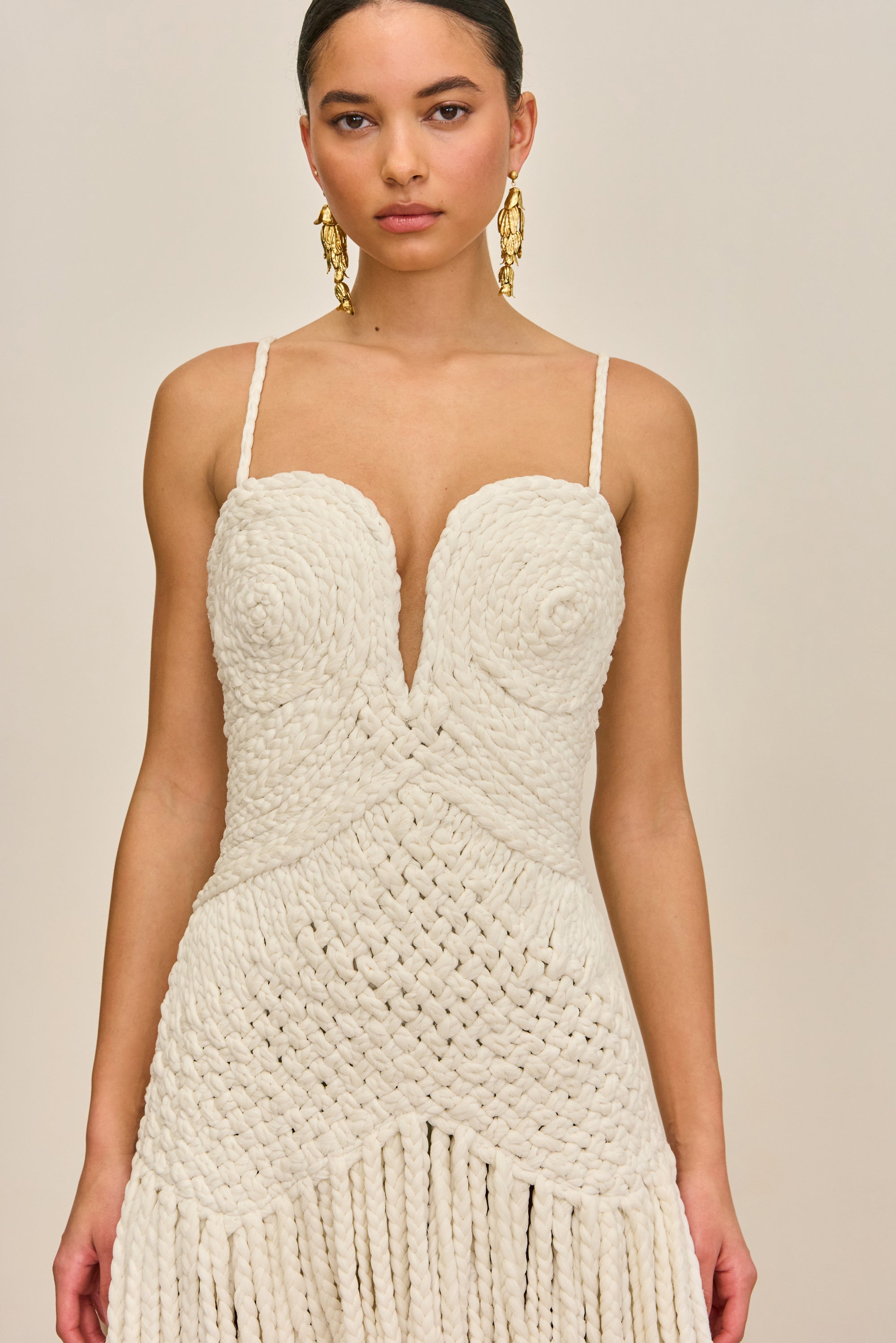 HENLEY DRESS - OFF WHITE