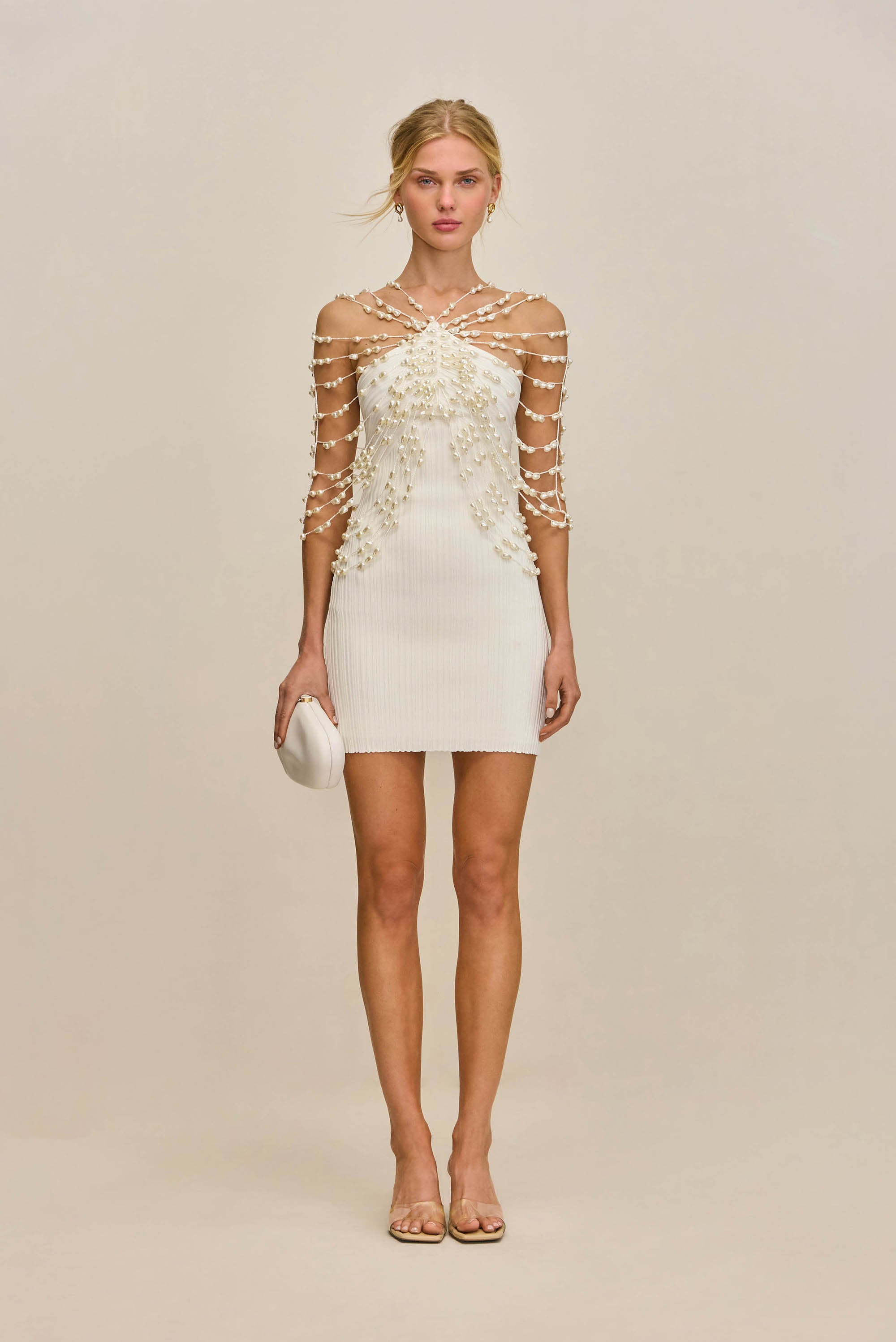 OLIVIANA KNIT DRESS - OFF WHITE