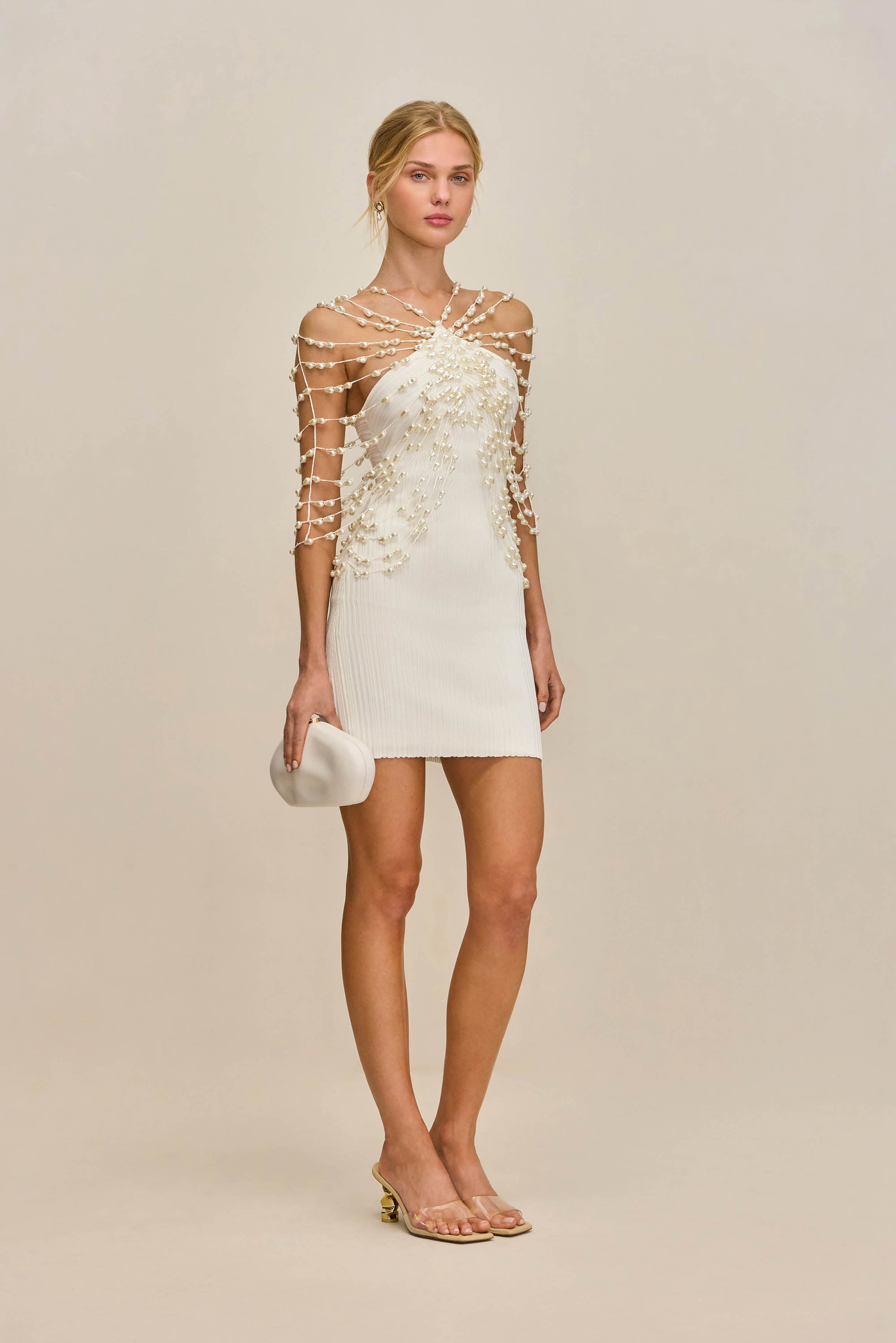 OLIVIANA KNIT DRESS - OFF WHITE