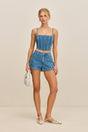 LAUREN TOP - MEDIUM STONE WASH