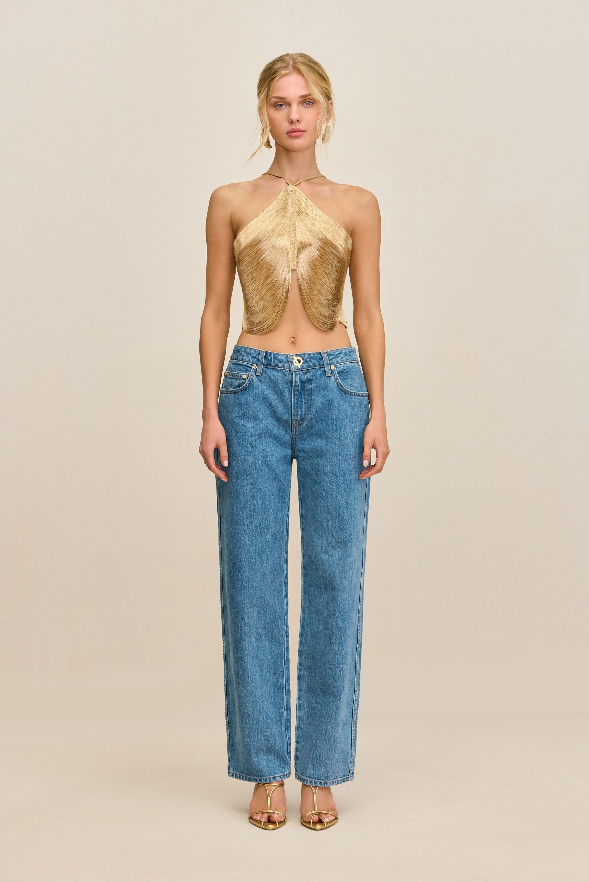 QUELLA TOP - LIGHT GOLD