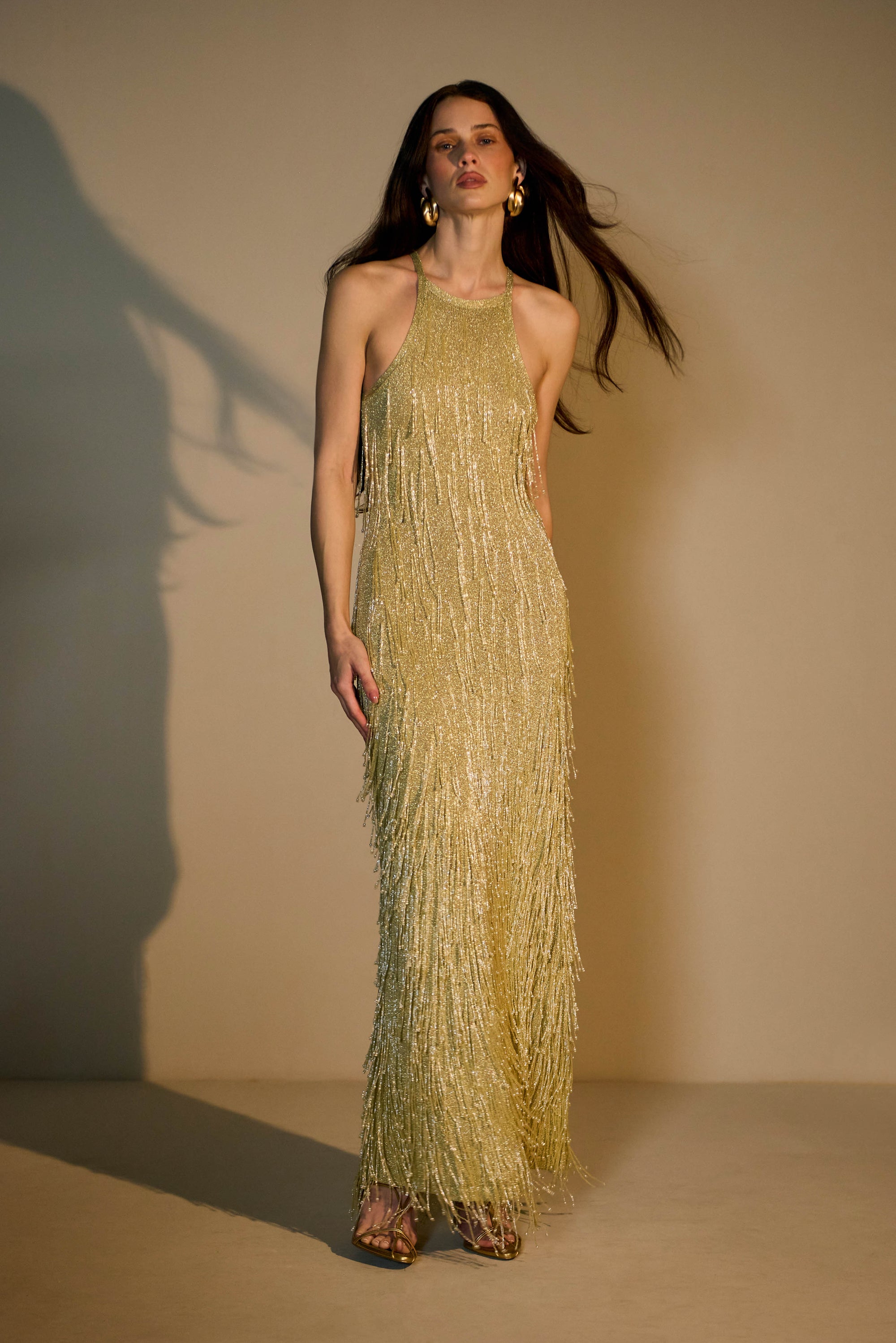ZION KNIT GOWN - LIGHT GOLD CULT GAIA ZION KNIT GOWN - LIGHT GOLD CULT GAIA
