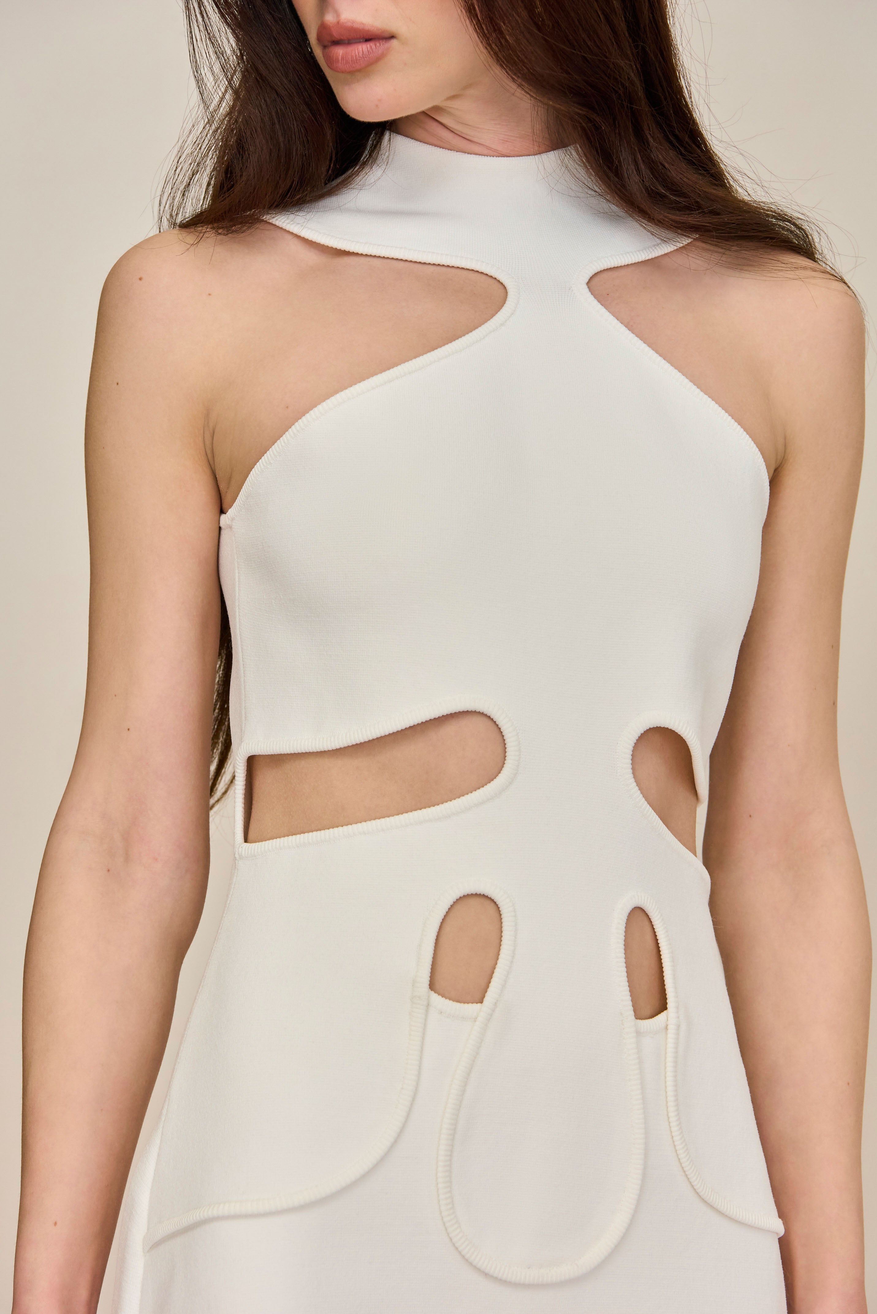 LILLIE KNIT DRESS - OFF WHITE CULT GAIA LILLIE KNIT DRESS - OFF WHITE CULT GAIA