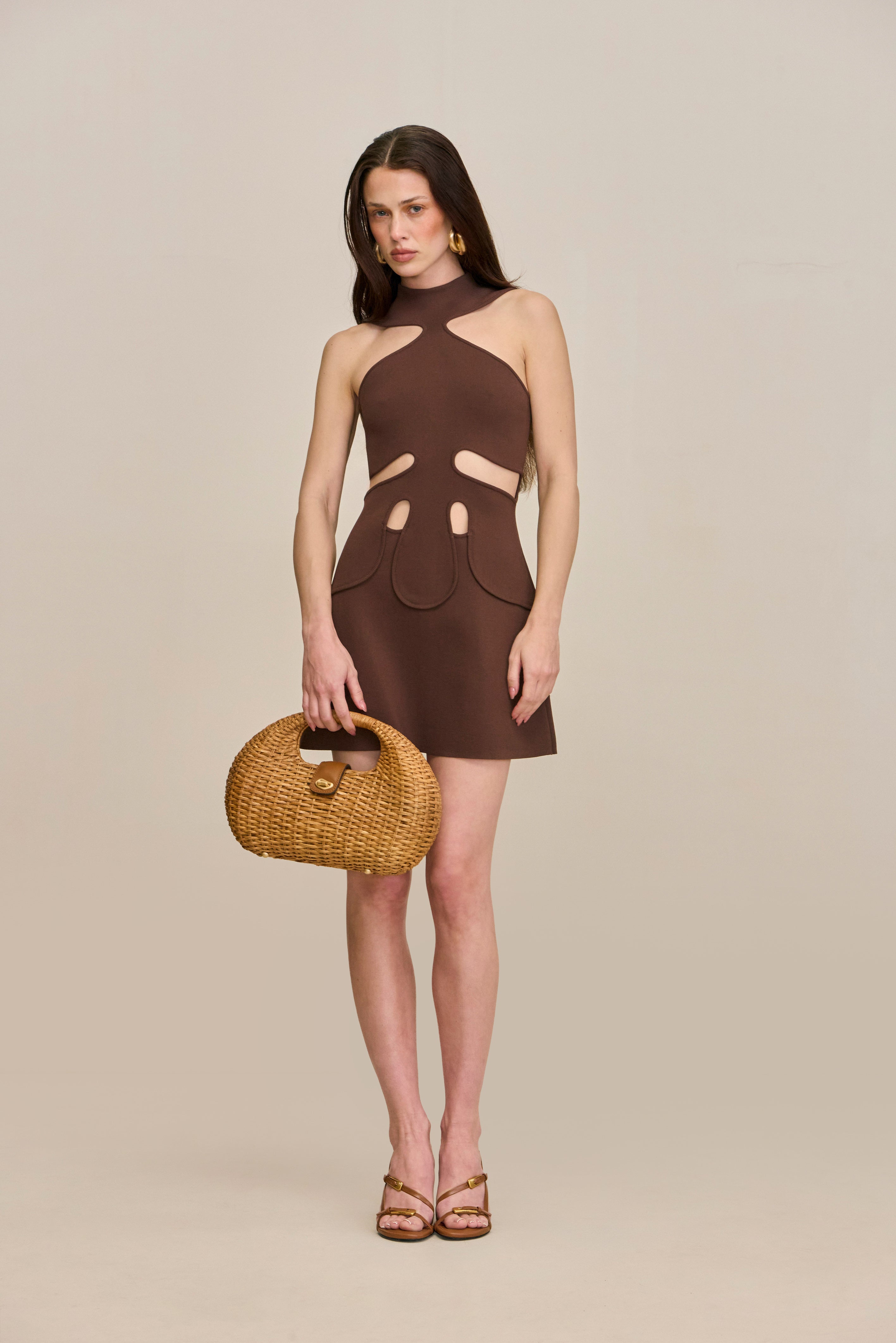 【PERVERZE】Pressed Knit Head Dress Future Present - PERVERZE | Double Layer Knit Dress