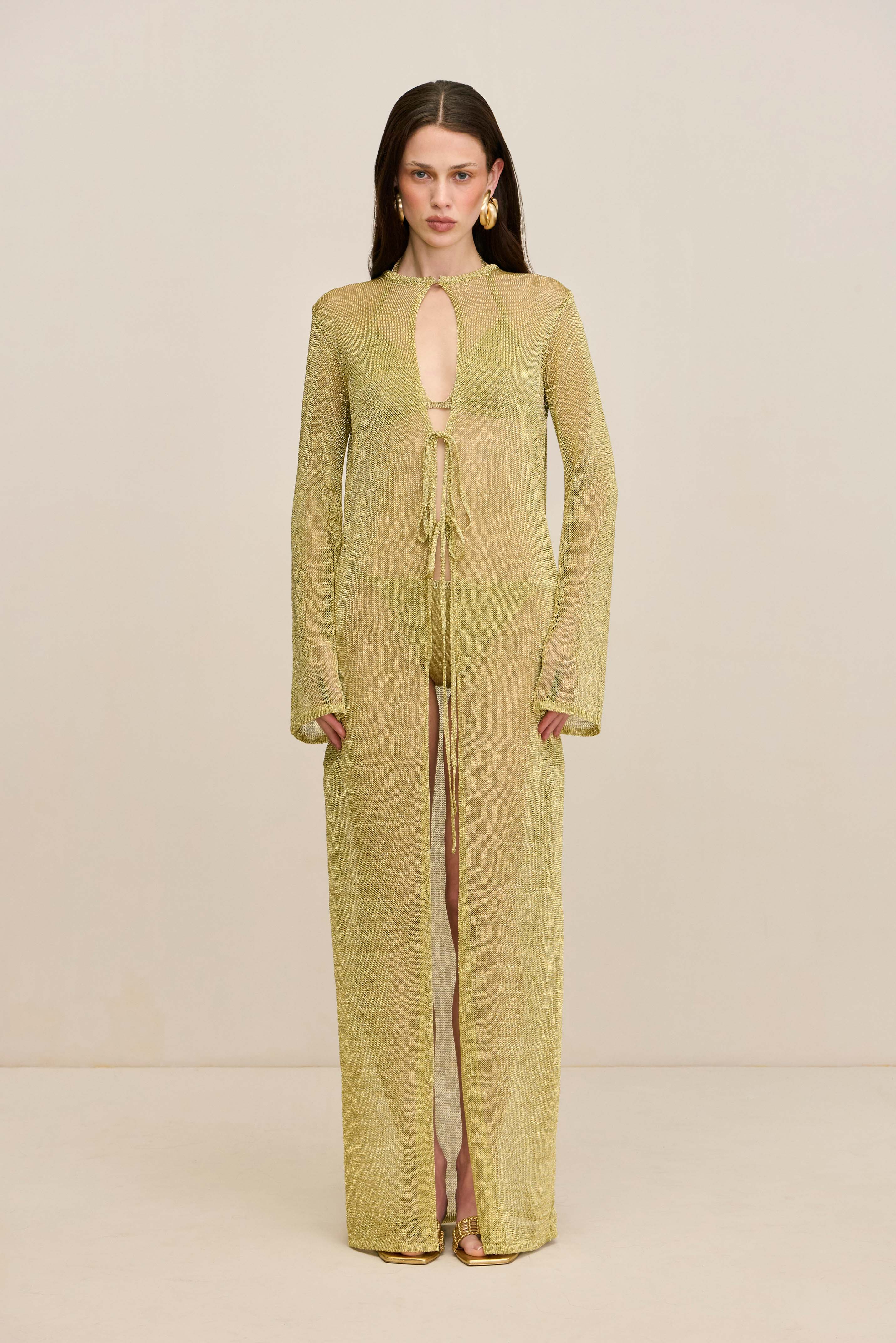 KAYTRA KNIT COVERUP - GOLD