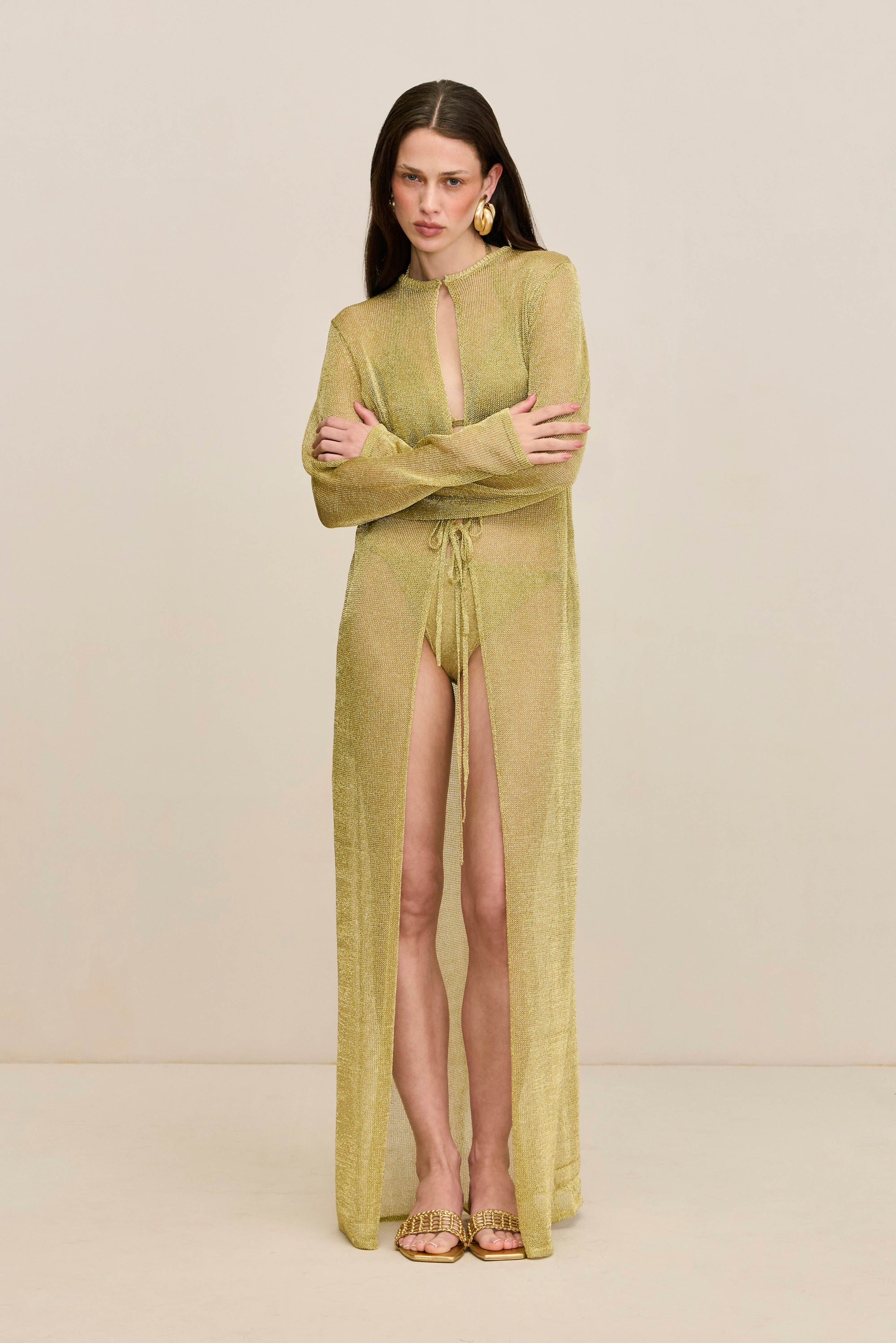 KAYTRA KNIT COVERUP - GOLD