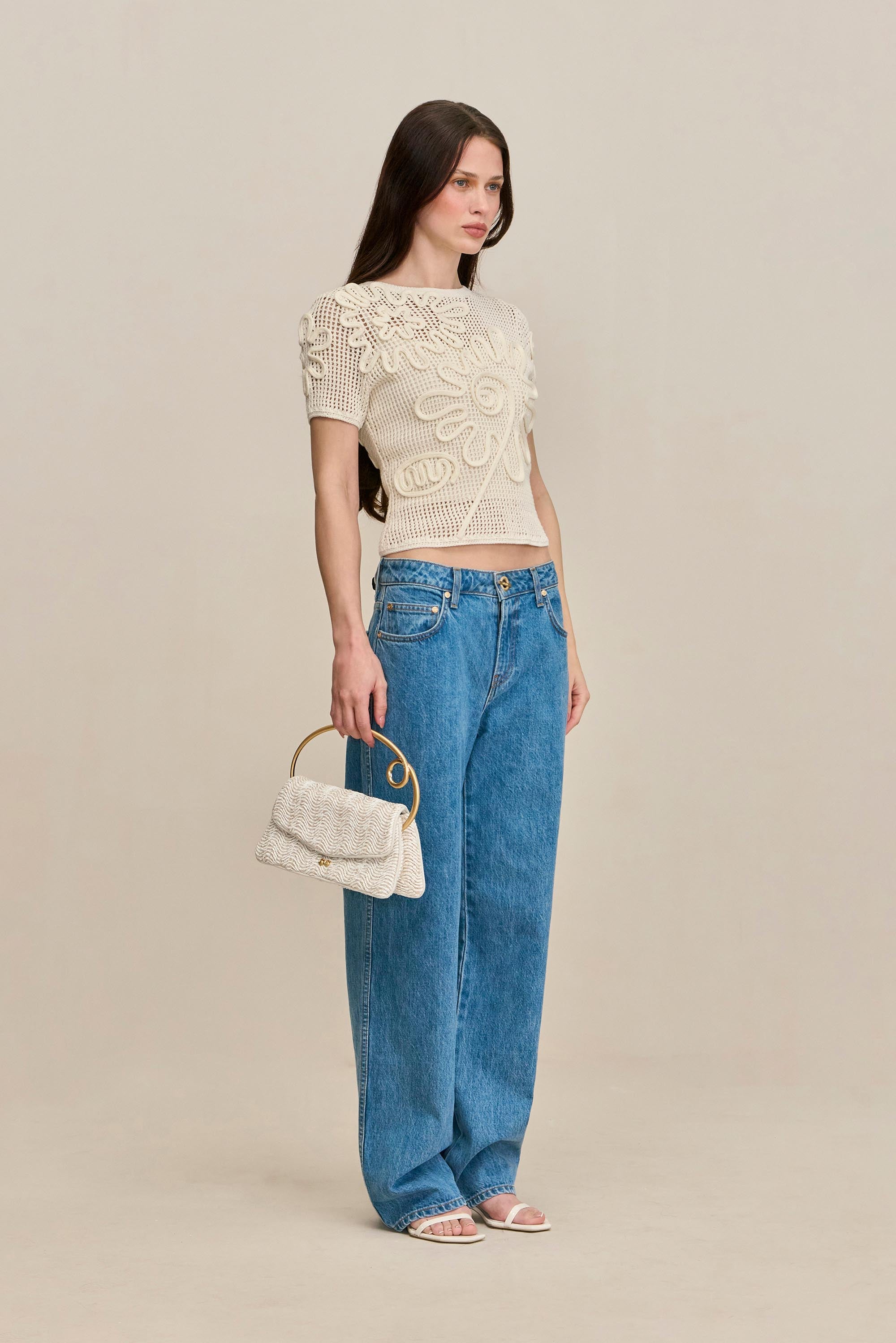 ILEANA KNIT TOP - OFF WHITE