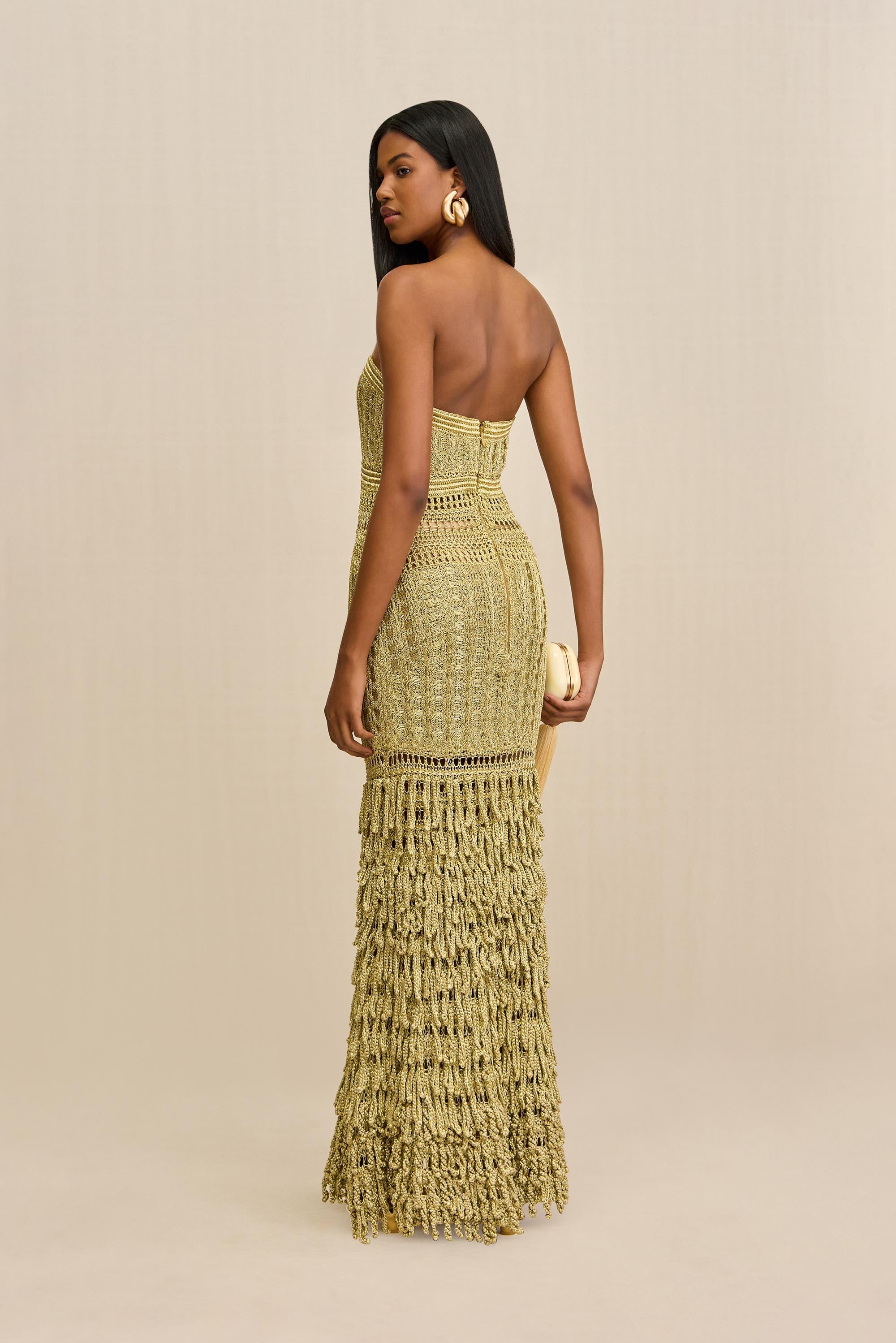 Cult Gaia - Morgan Crochet Gown - Gold Cult Gaia - Morgan Crochet Gown - Gold