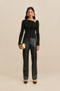 IRIS KNIT TOP - BLACK