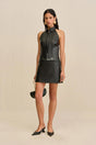JILL TOP - BLACK LEATHER