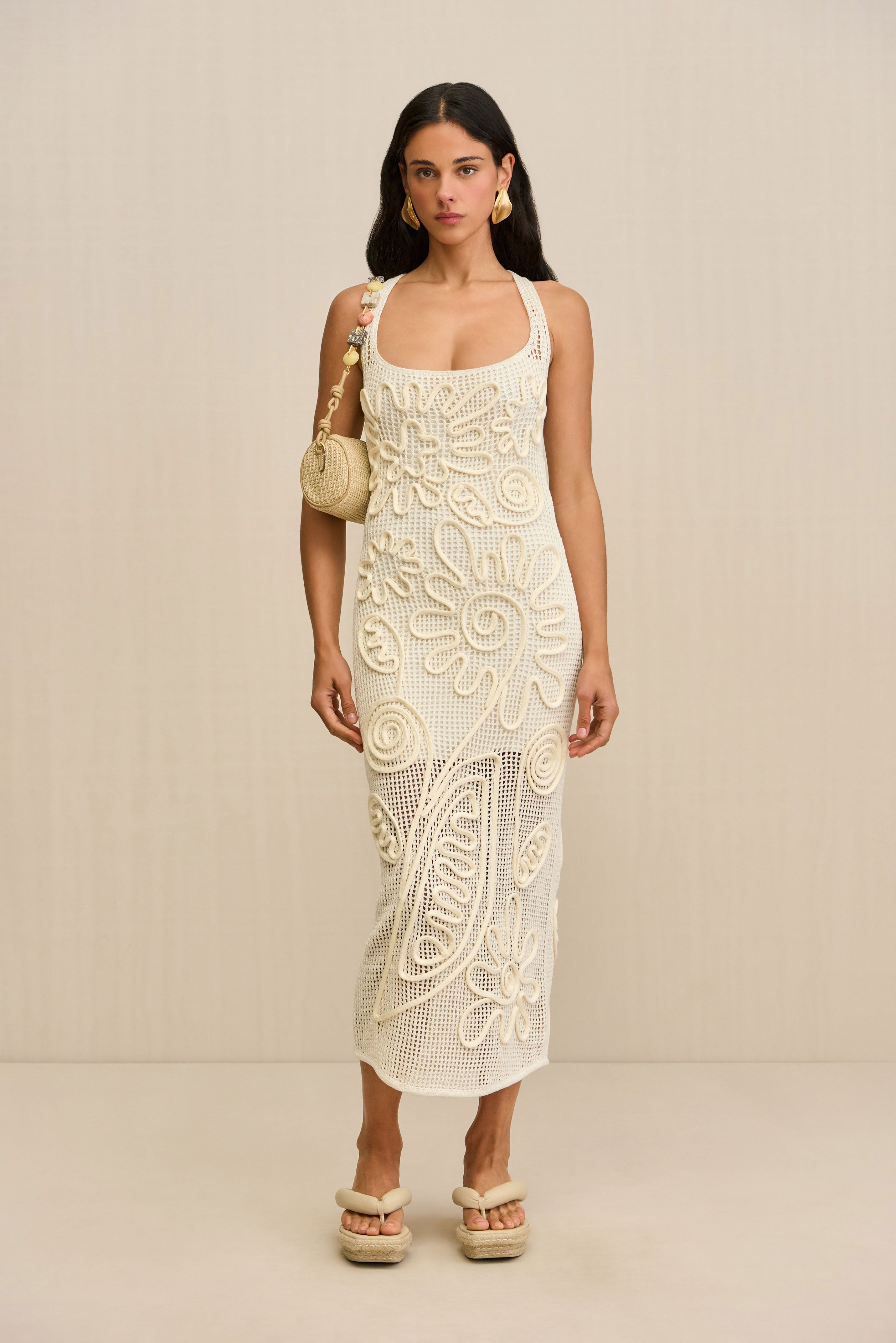NISSA KNIT DRESS - OFF WHITE