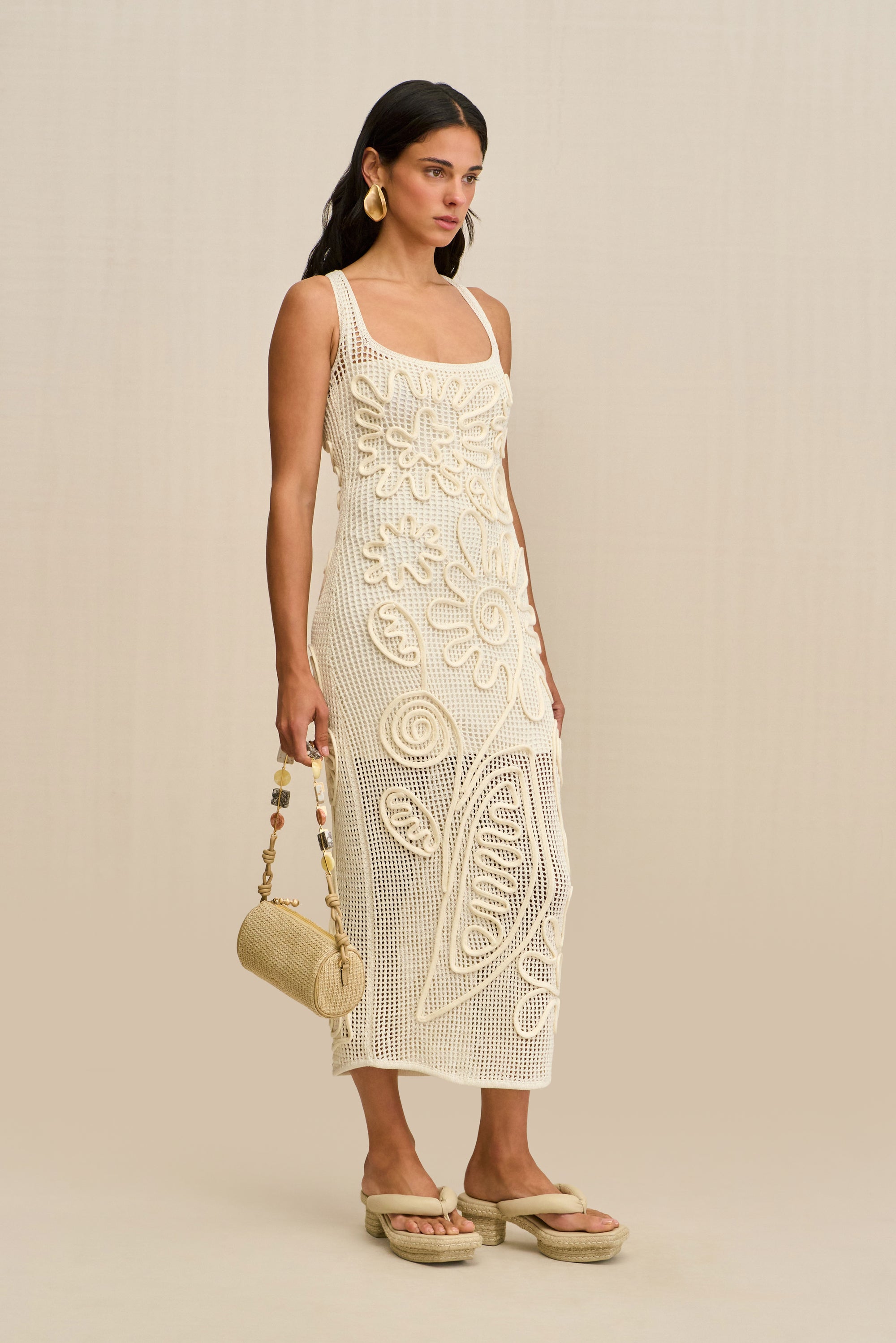 NISSA KNIT DRESS - OFF WHITE