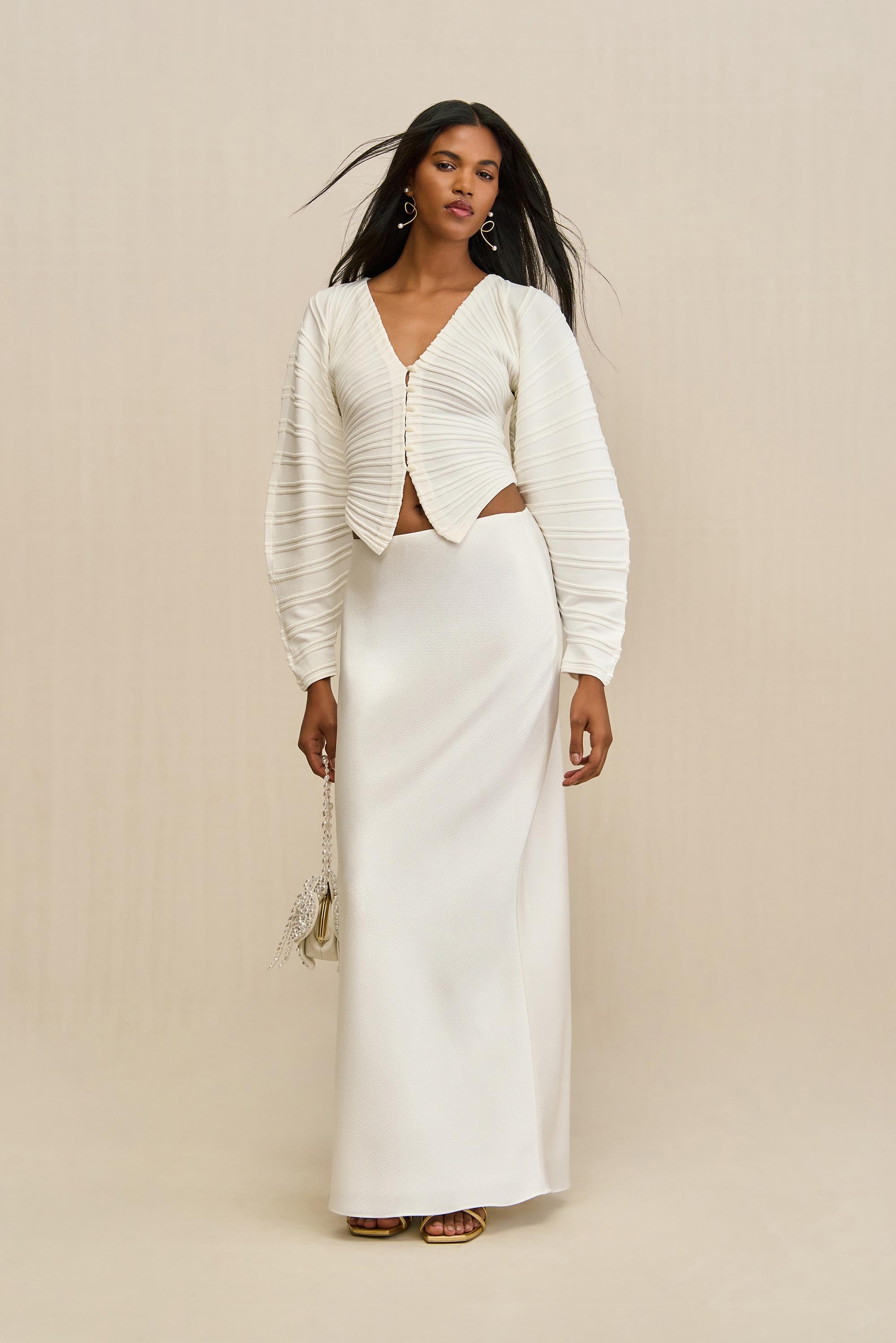 BLAIR KNIT CARDIGAN - OFF WHITE CULT GAIA BLAIR KNIT CARDIGAN - OFF WHITE CULT GAIA