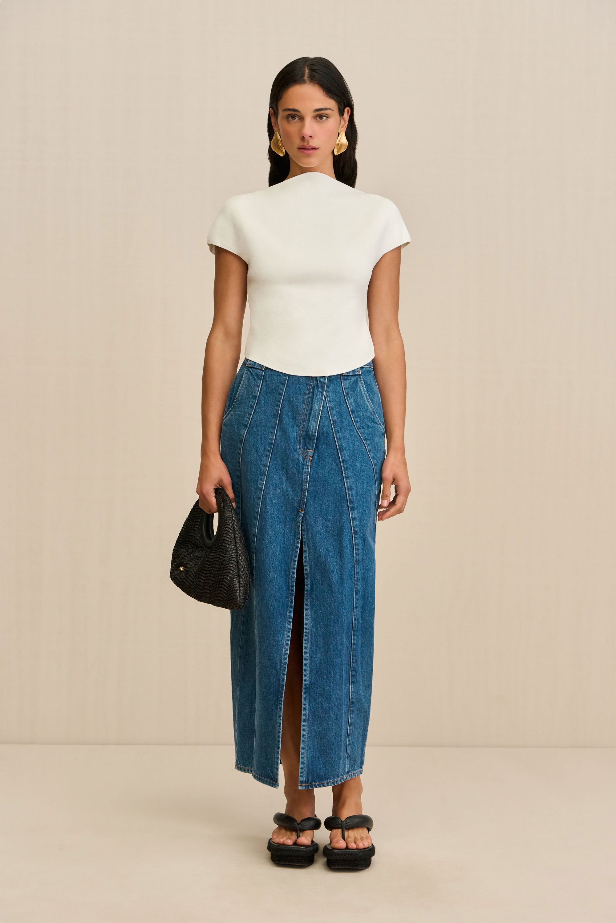 MIA JEAN SKIRT - INDIGO
