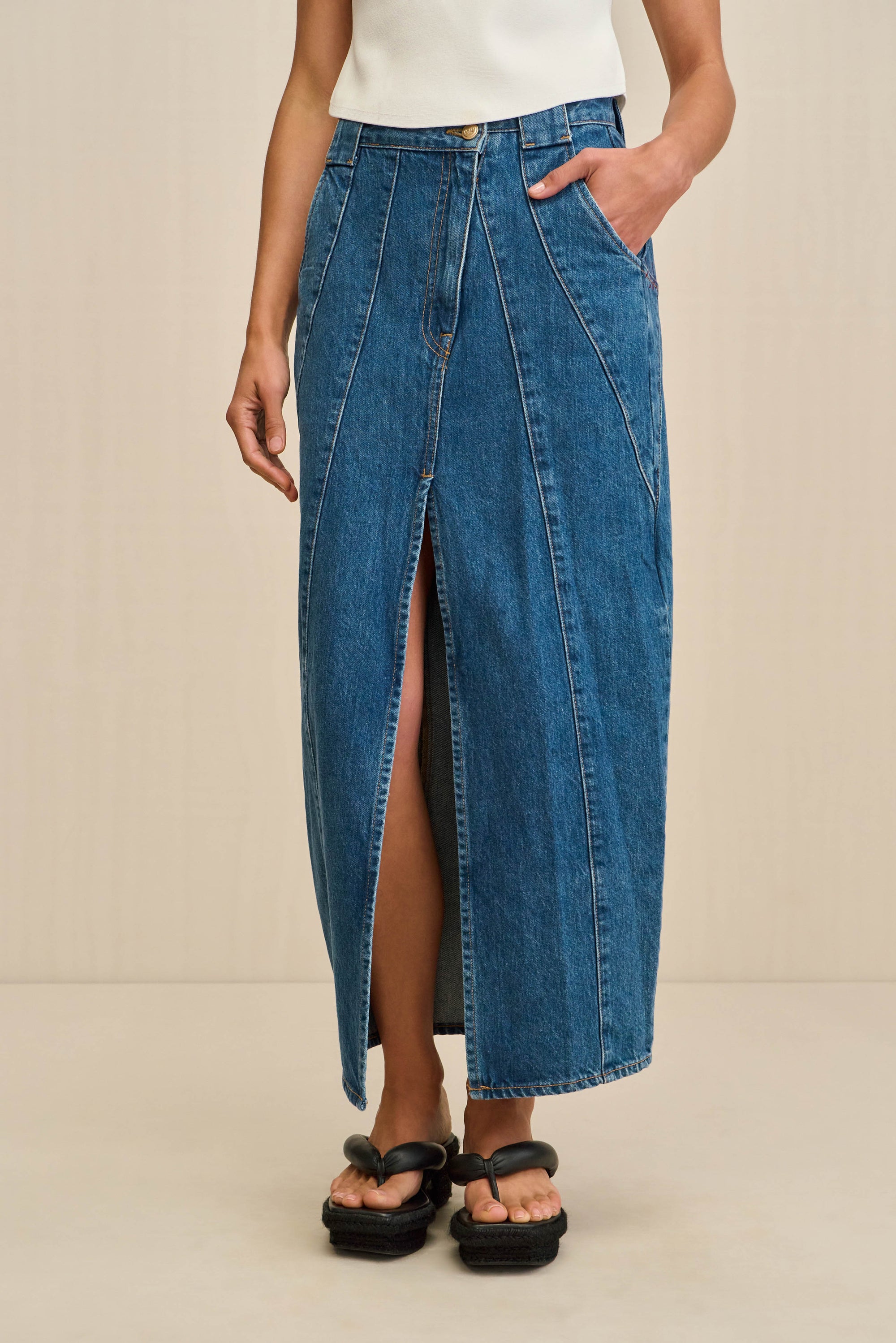 MIA JEAN SKIRT - INDIGO