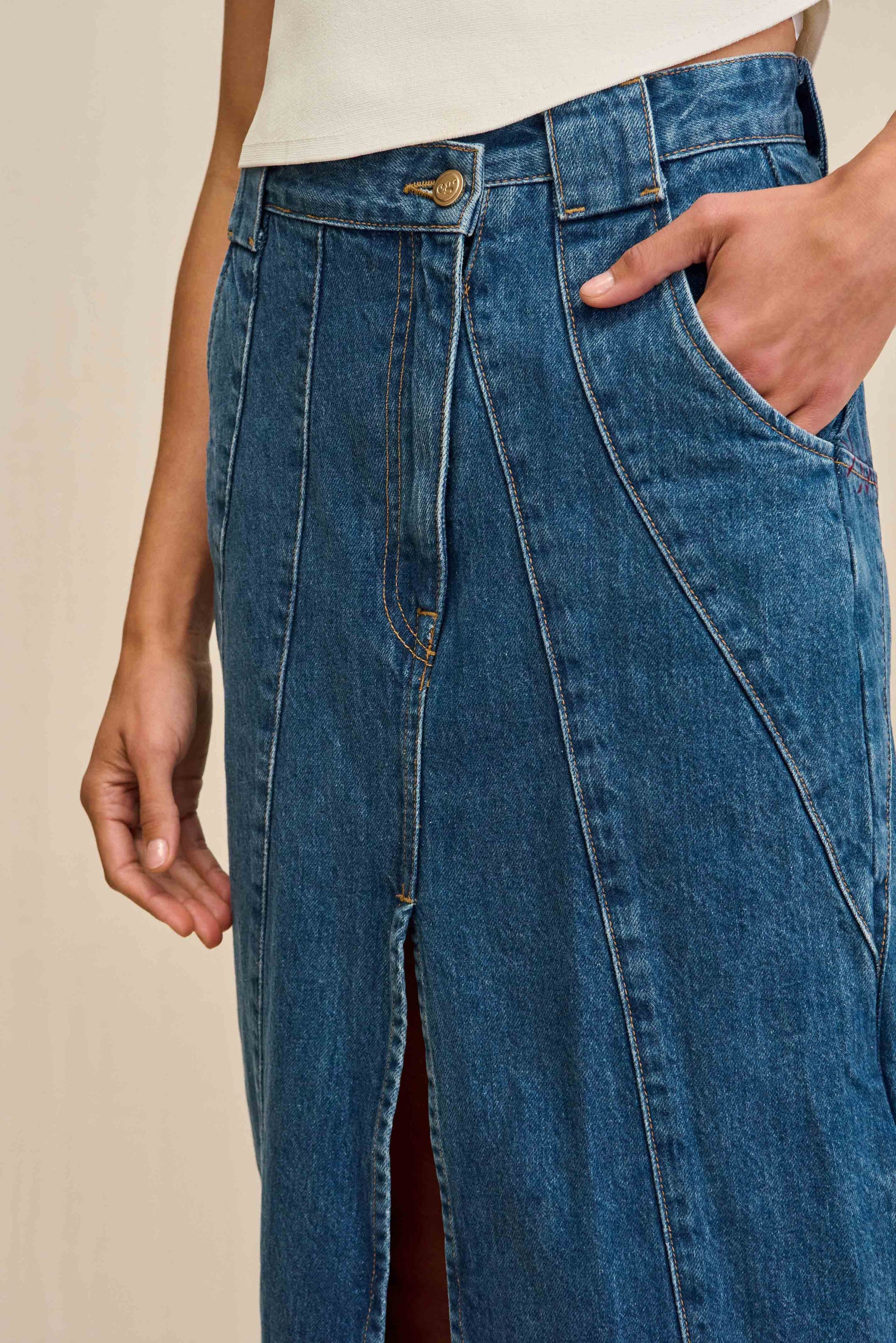 MIA JEAN SKIRT - INDIGO
