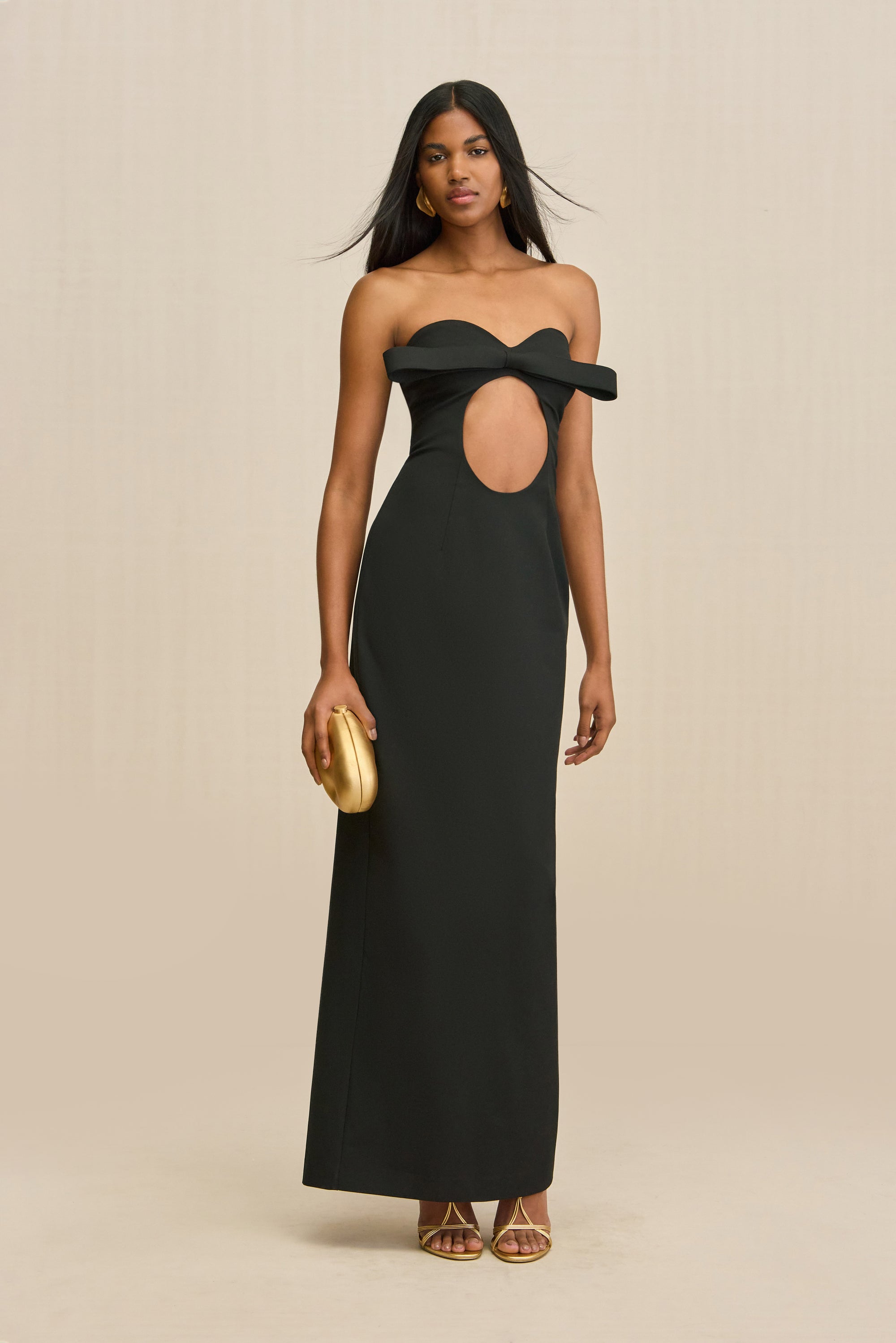 zara black shirt dress Ella Black Off Shoulder Formal Maxi Dress - US 0 main image 1