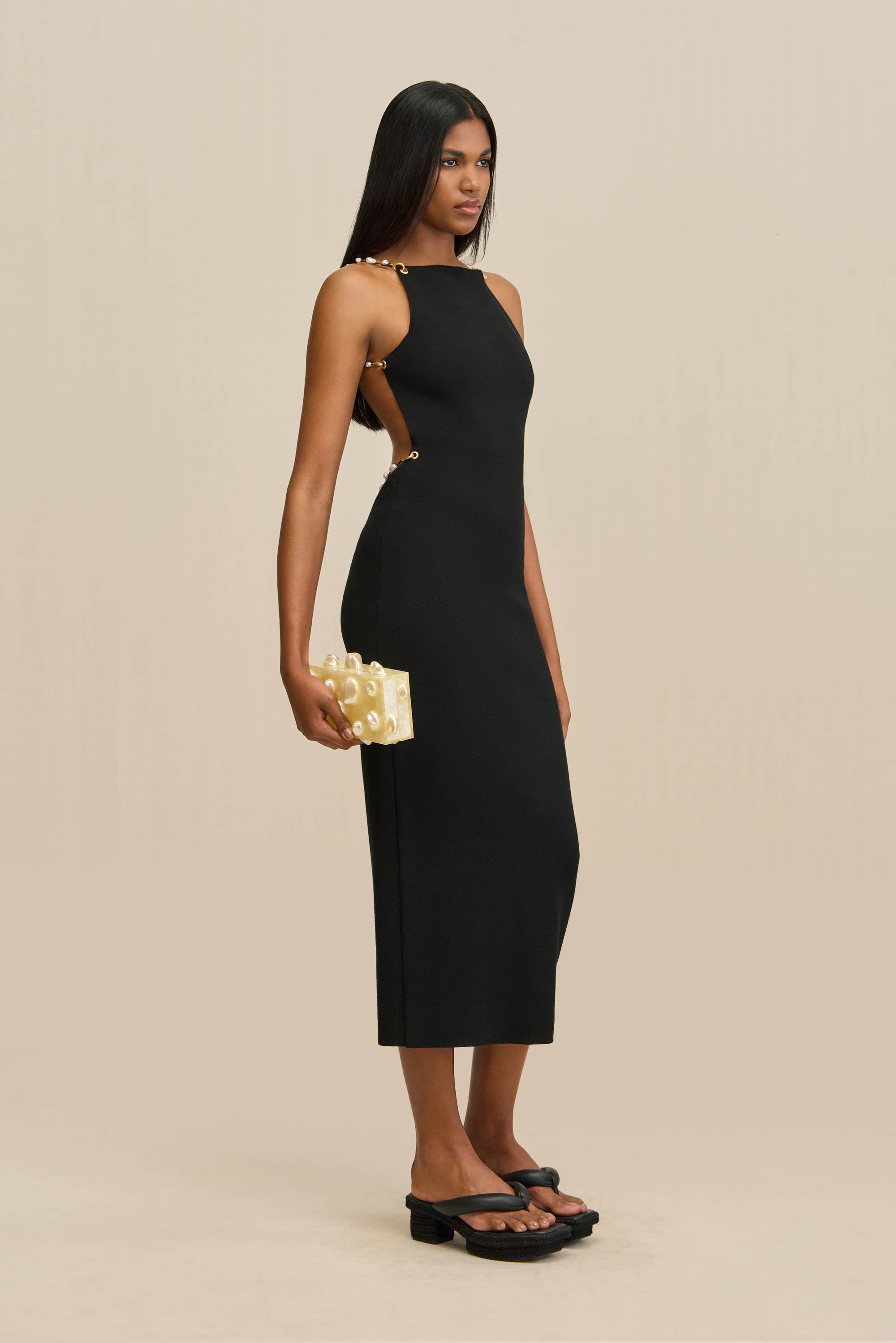 CASSI KNIT DRESS - BLACK